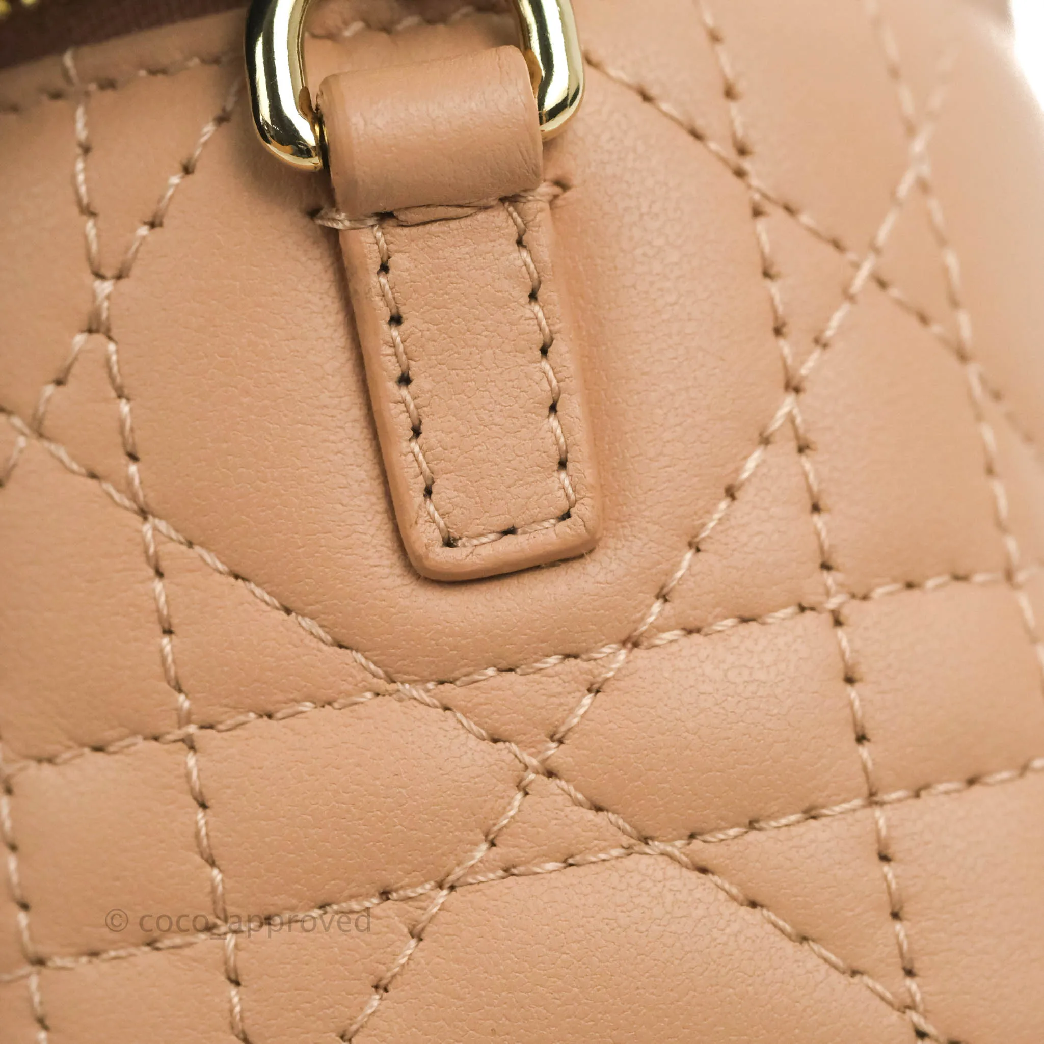 Christian Dior Micro Lady Dior Vanity Lambskin Rose De Ven Cannage Lambskin