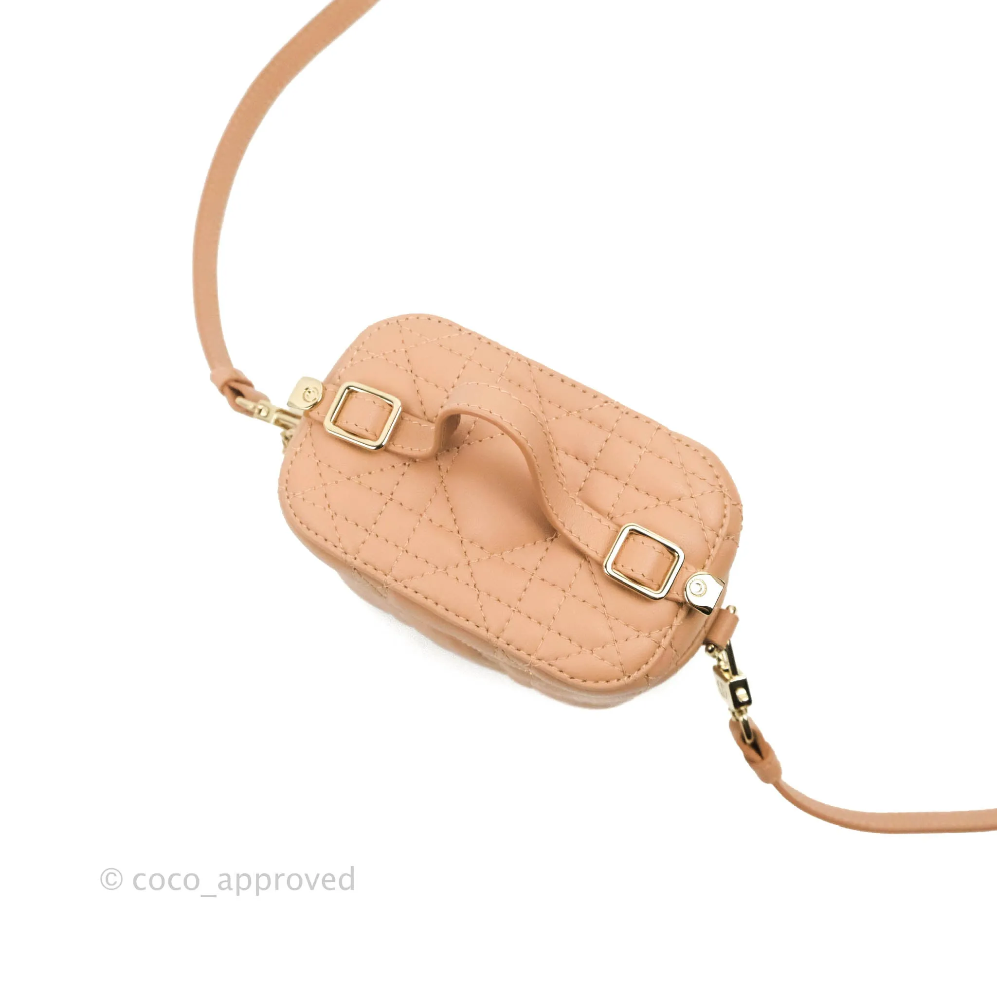 Christian Dior Micro Lady Dior Vanity Lambskin Rose De Ven Cannage Lambskin
