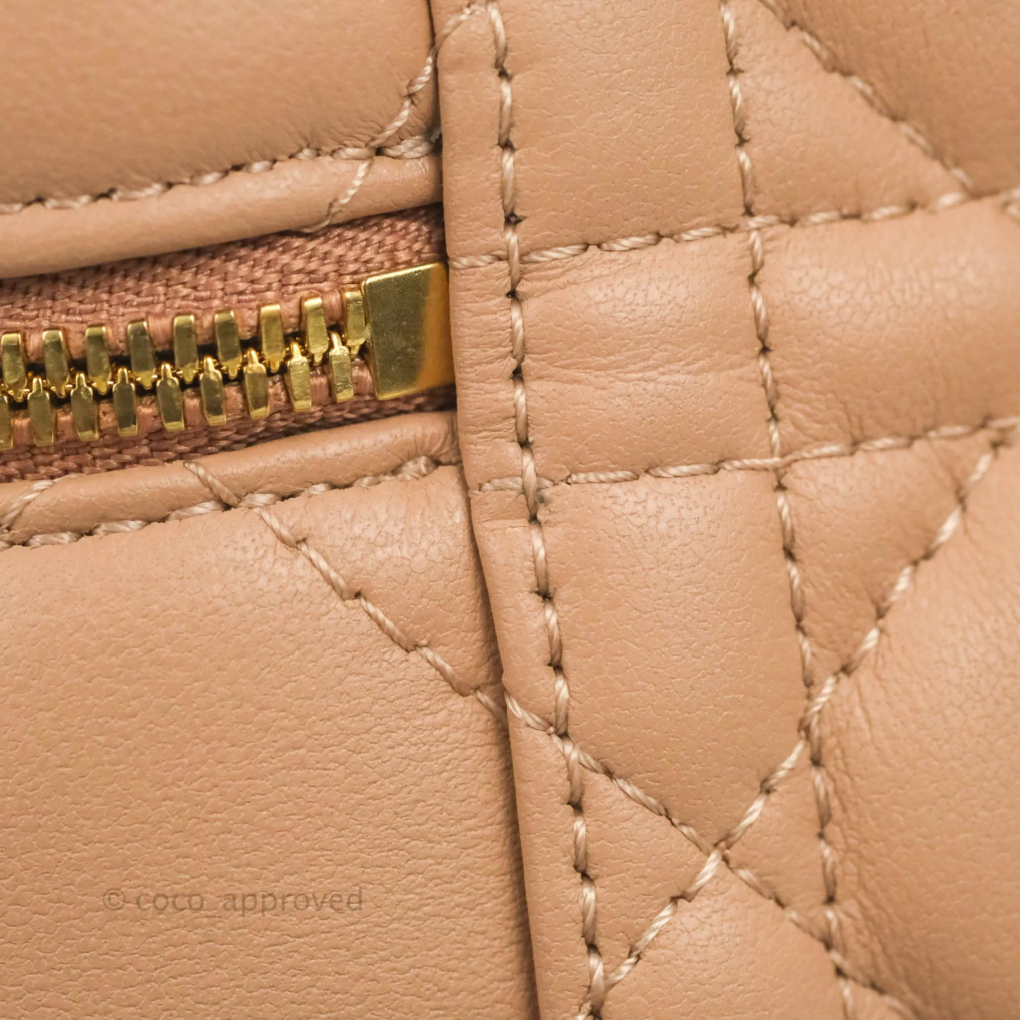 Christian Dior Micro Lady Dior Vanity Lambskin Rose De Ven Cannage Lambskin