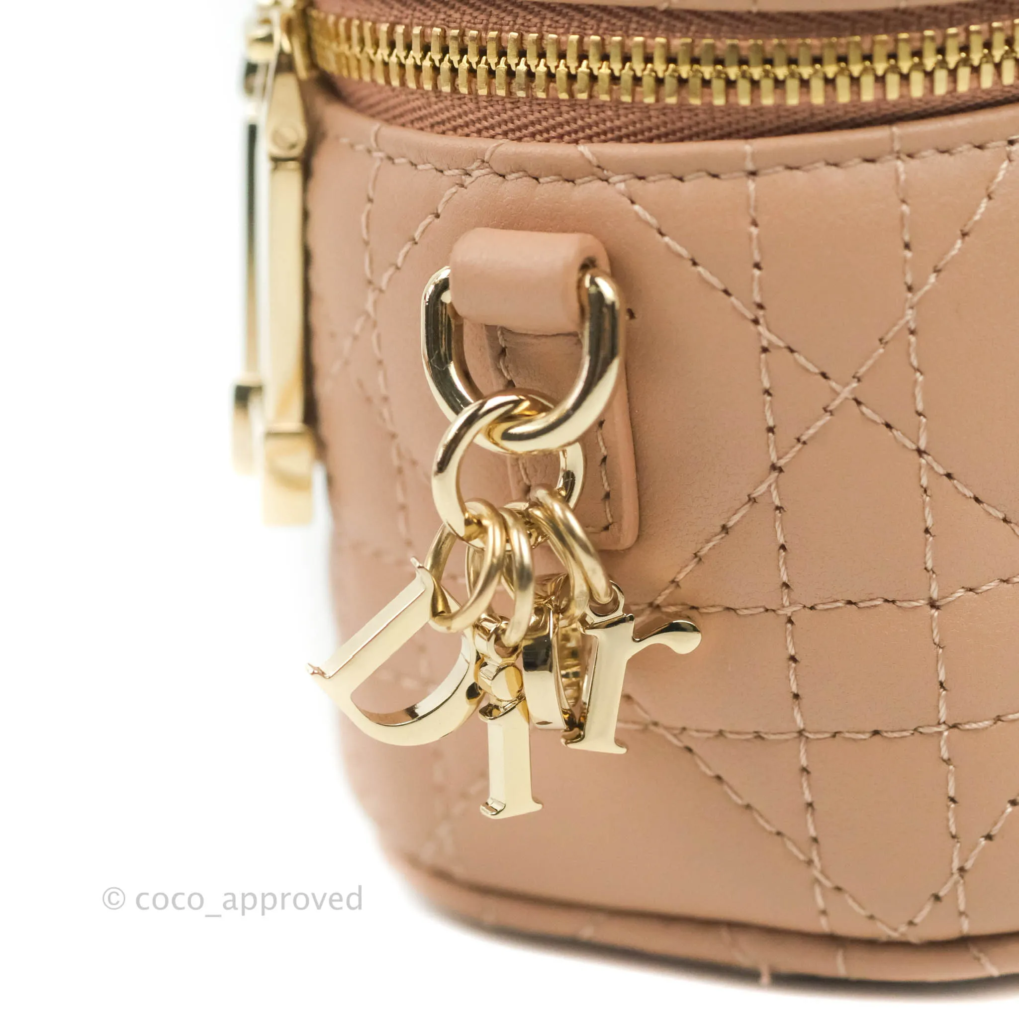 Christian Dior Micro Lady Dior Vanity Lambskin Rose De Ven Cannage Lambskin