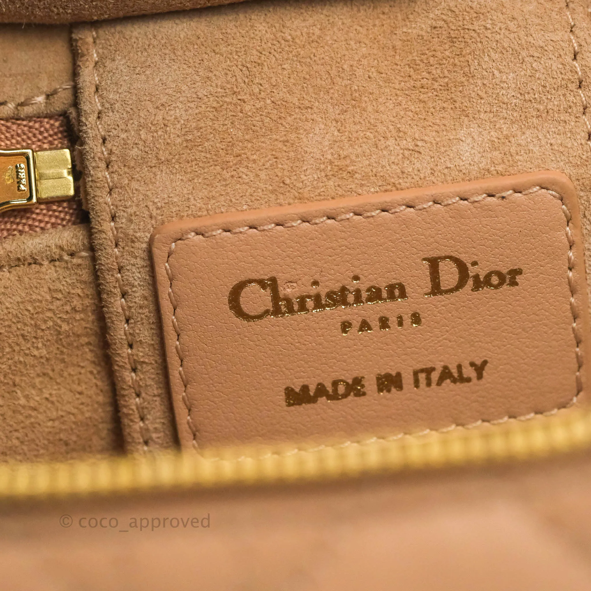 Christian Dior Micro Lady Dior Vanity Lambskin Rose De Ven Cannage Lambskin