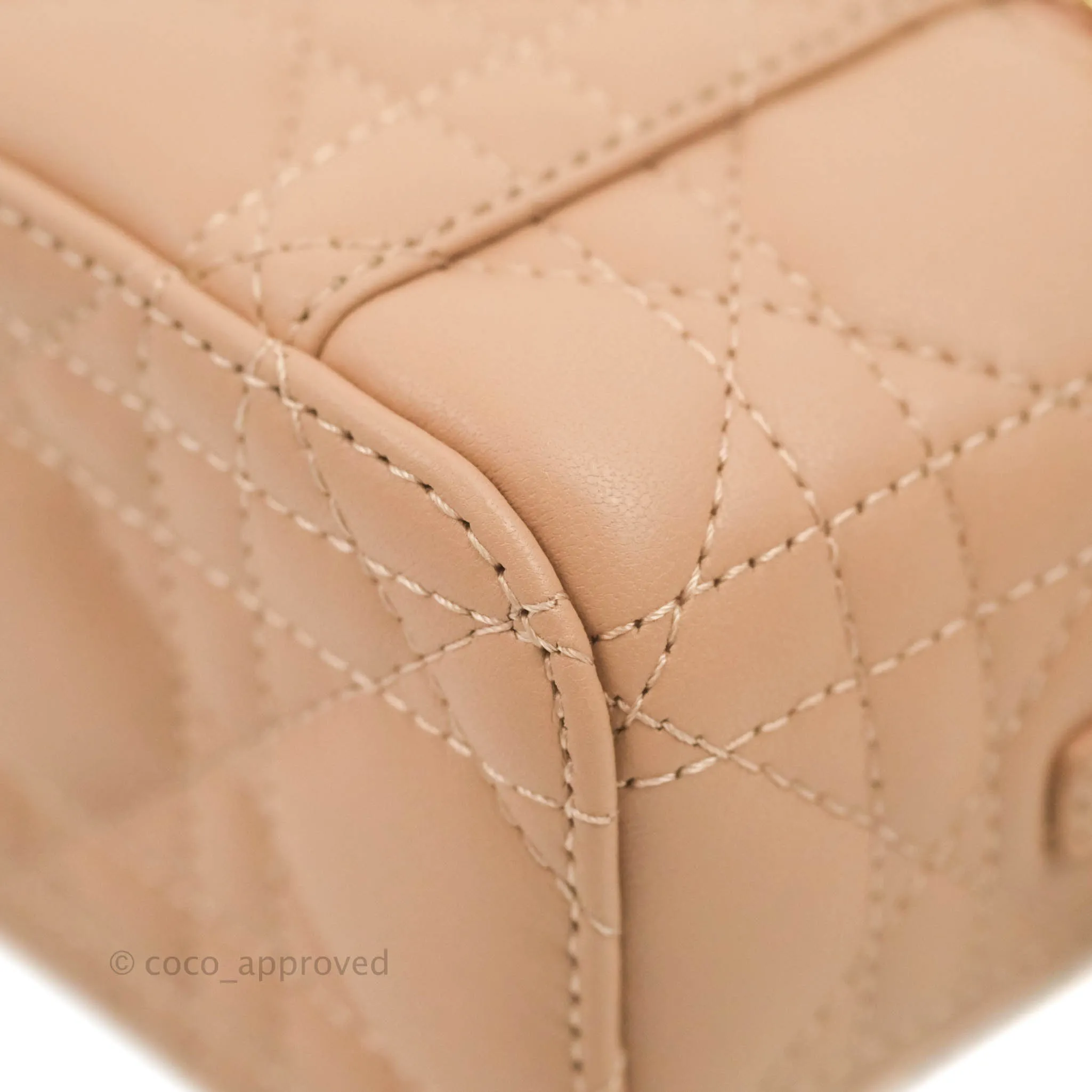 Christian Dior Micro Lady Dior Vanity Lambskin Rose De Ven Cannage Lambskin