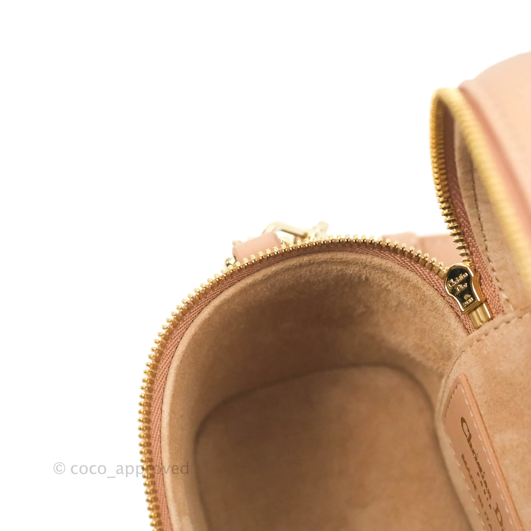 Christian Dior Micro Lady Dior Vanity Lambskin Rose De Ven Cannage Lambskin