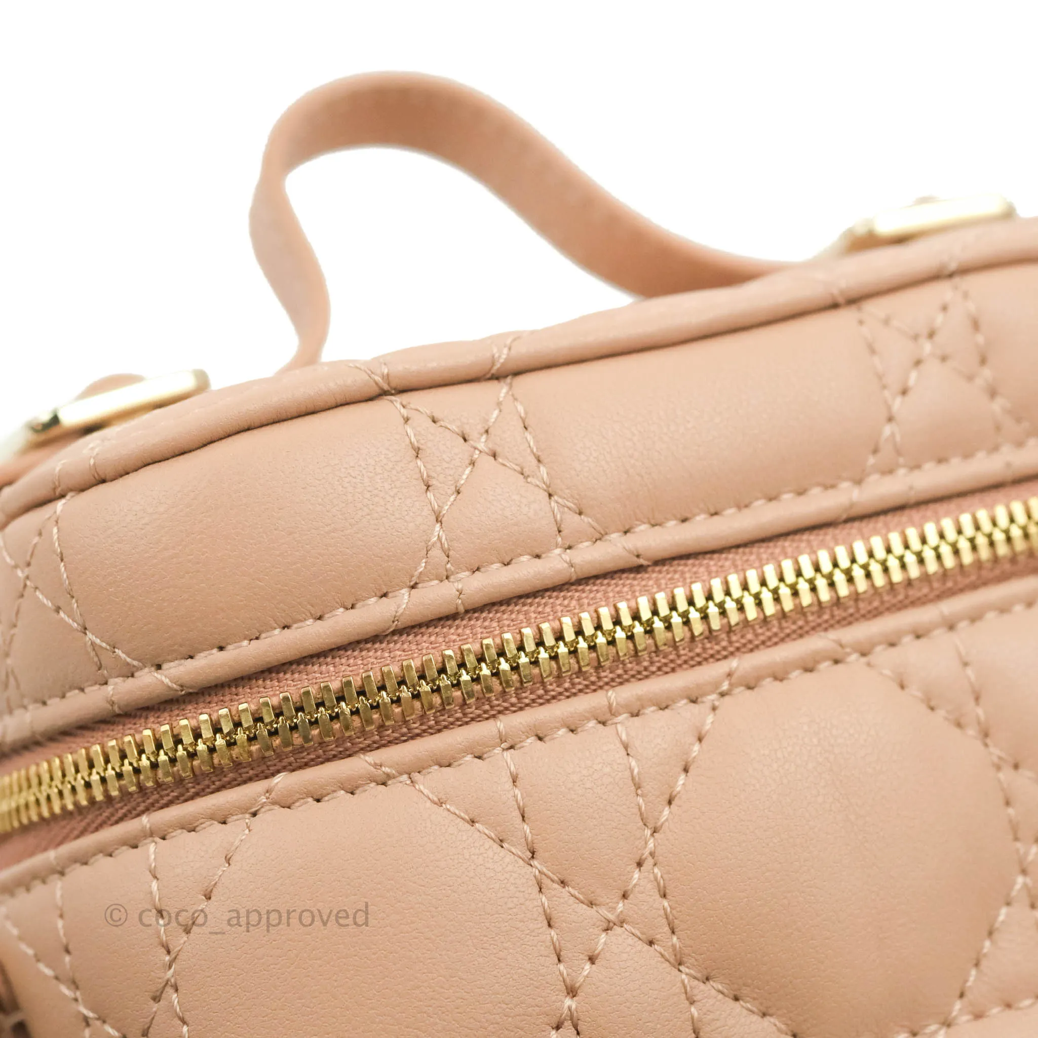 Christian Dior Micro Lady Dior Vanity Lambskin Rose De Ven Cannage Lambskin