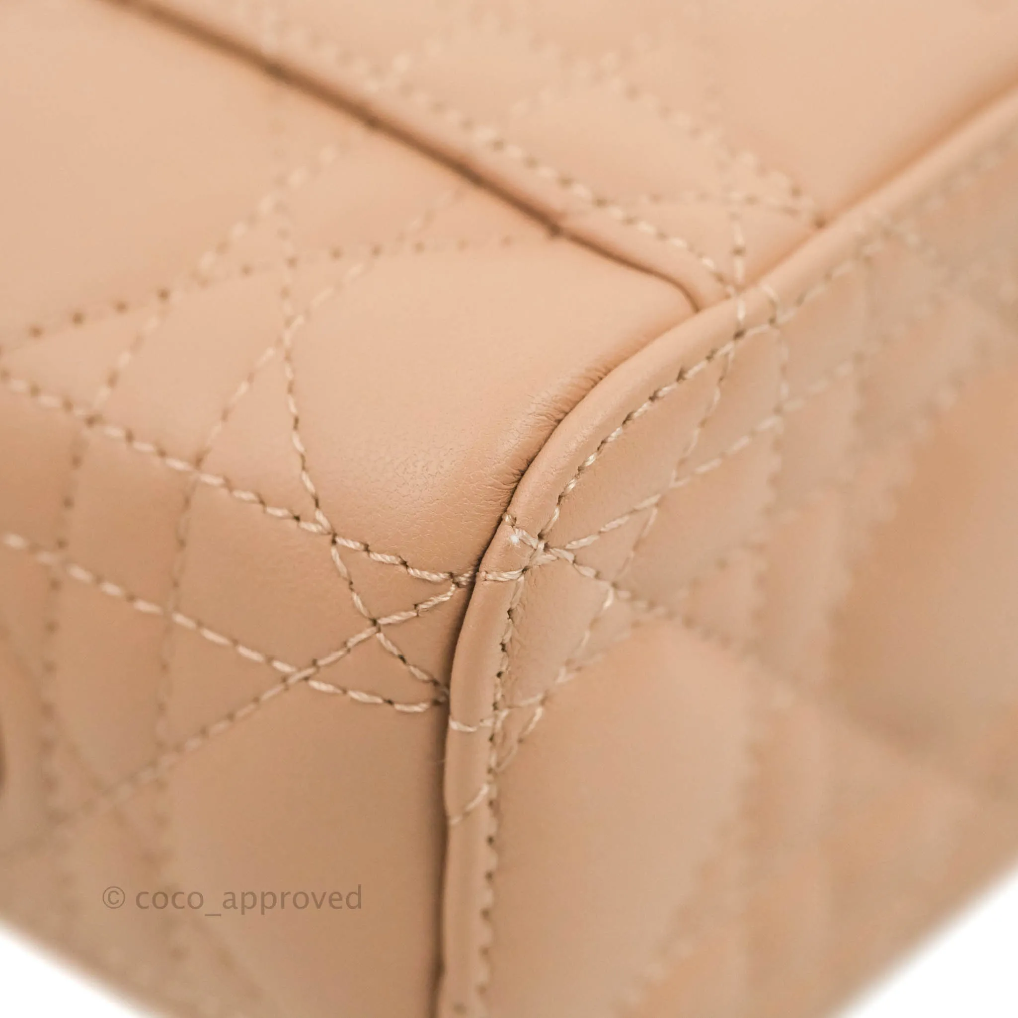 Christian Dior Micro Lady Dior Vanity Lambskin Rose De Ven Cannage Lambskin