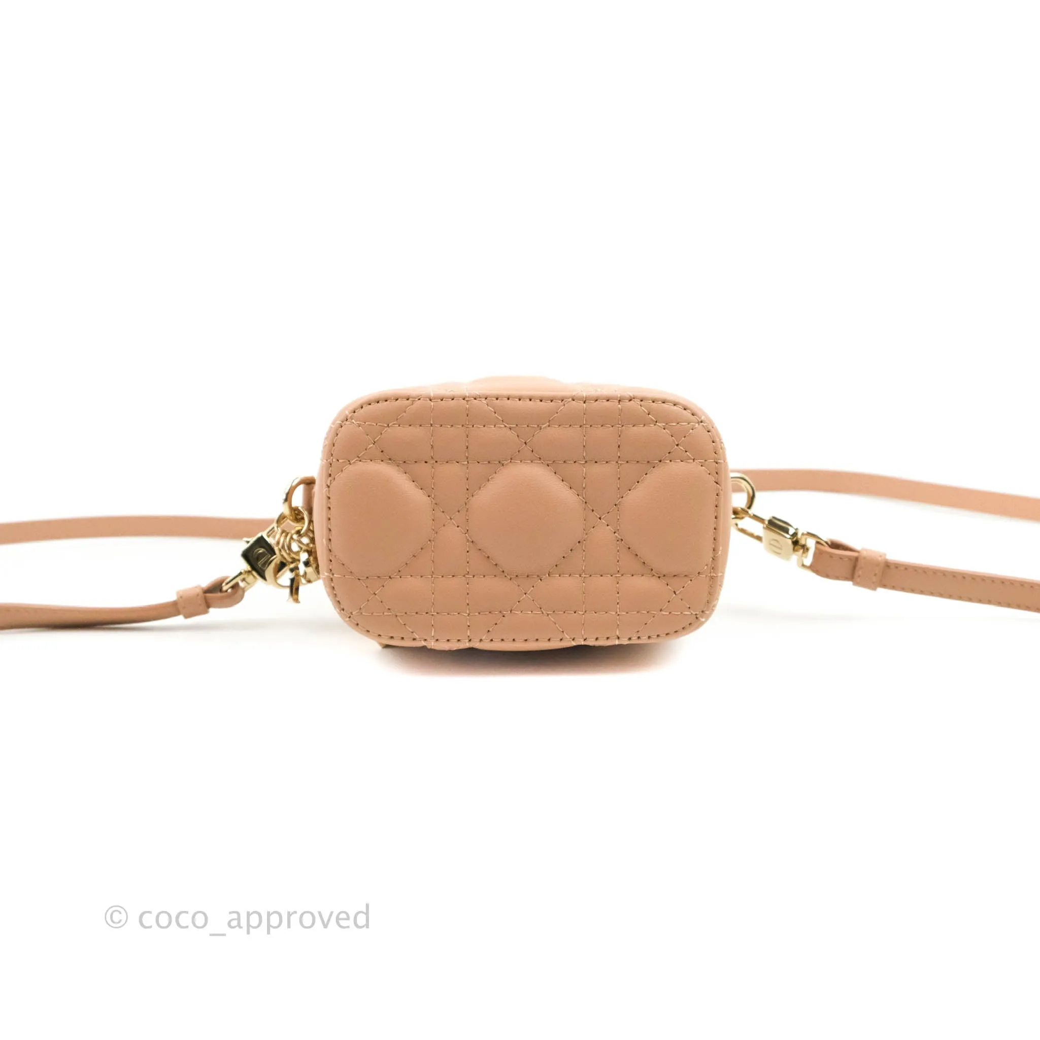 Christian Dior Micro Lady Dior Vanity Lambskin Rose De Ven Cannage Lambskin