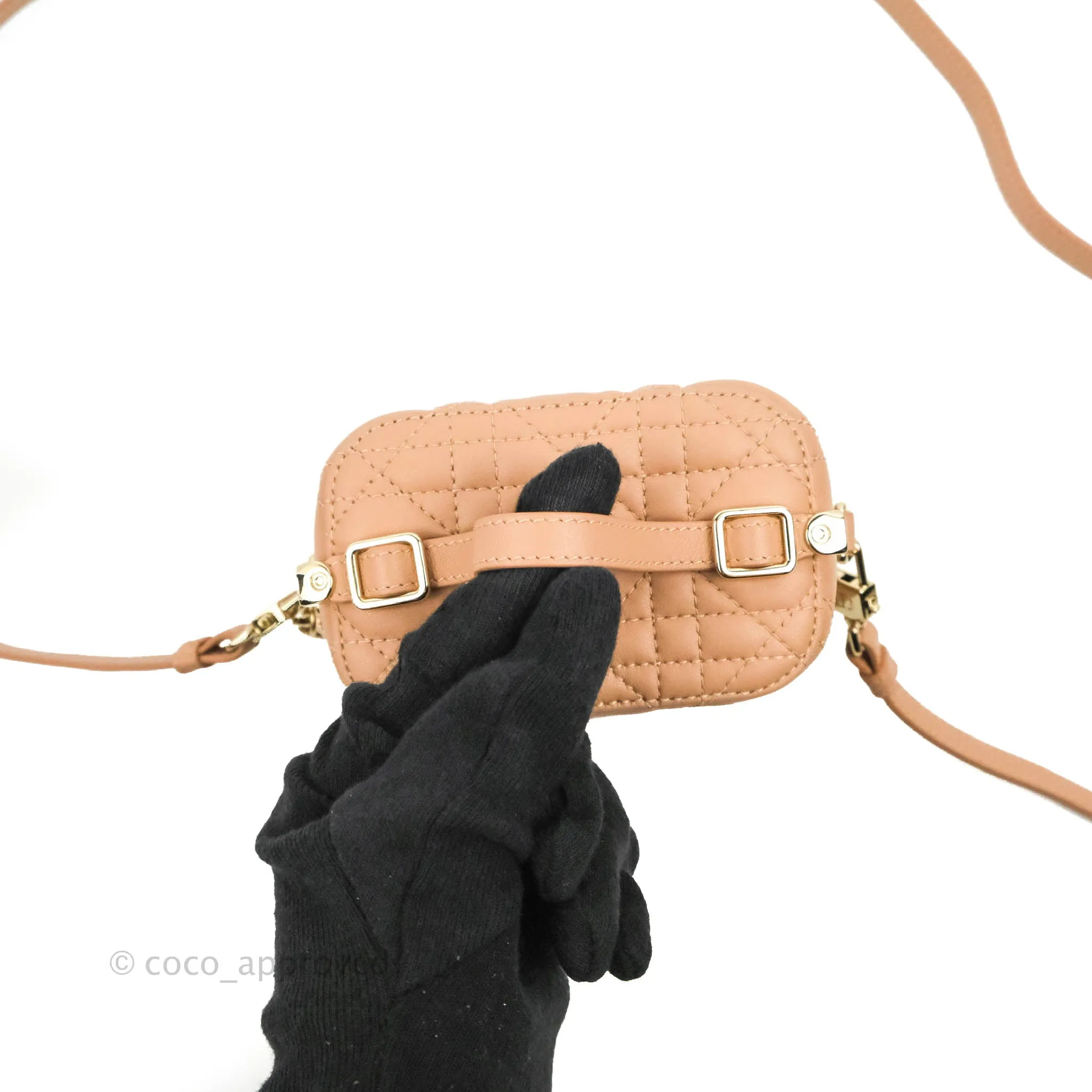 Christian Dior Micro Lady Dior Vanity Lambskin Rose De Ven Cannage Lambskin