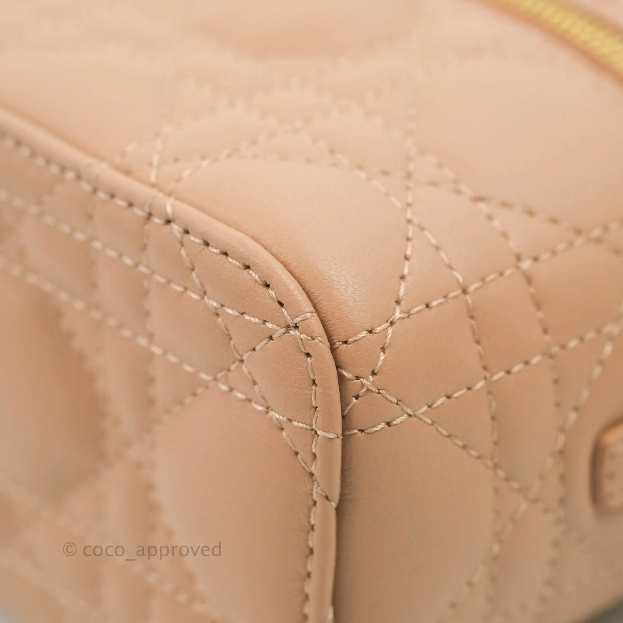 Christian Dior Micro Lady Dior Vanity Lambskin Rose De Ven Cannage Lambskin