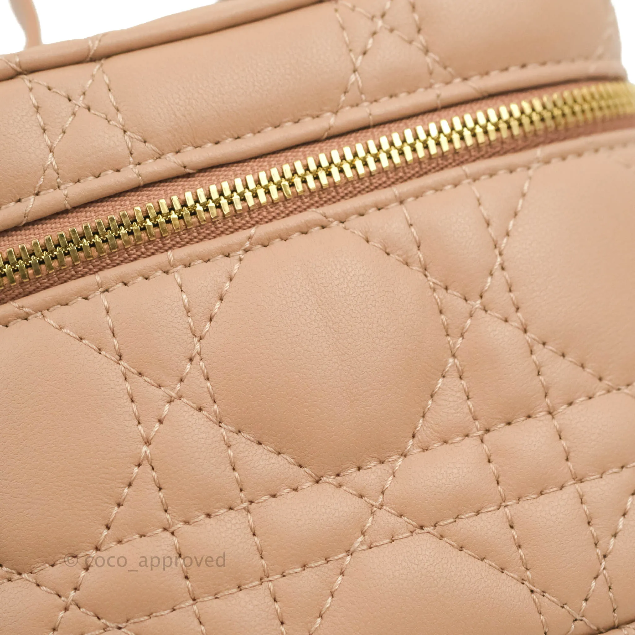 Christian Dior Micro Lady Dior Vanity Lambskin Rose De Ven Cannage Lambskin