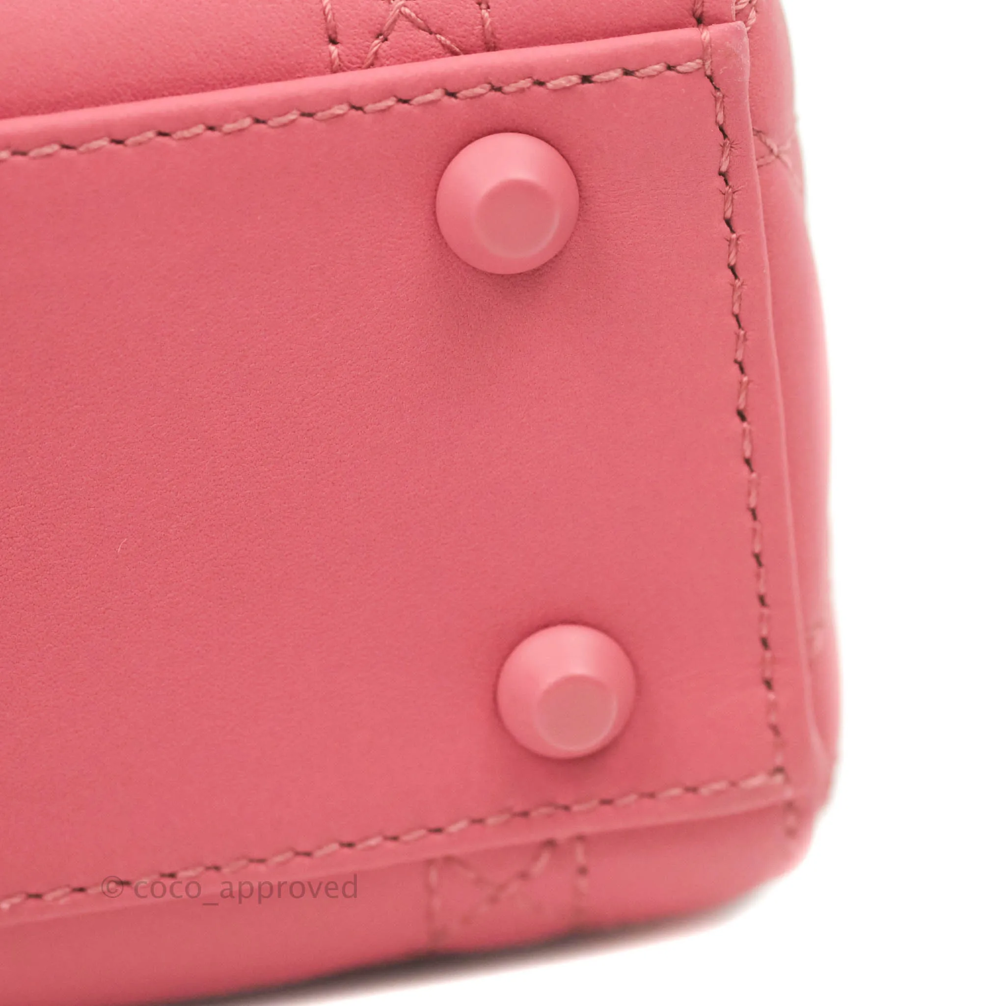 Christian Dior Mini Cannage Lady Dior Dark Pink Matte Pink Hardware