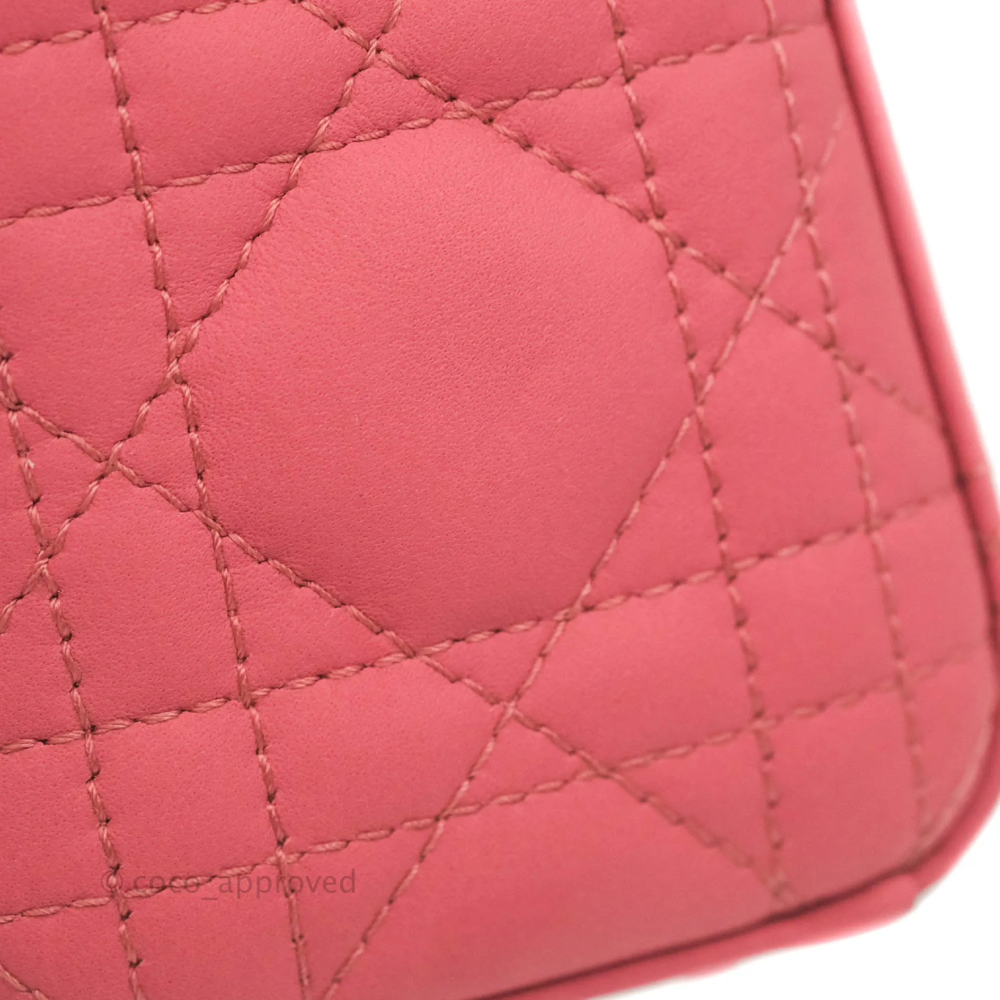 Christian Dior Mini Cannage Lady Dior Dark Pink Matte Pink Hardware