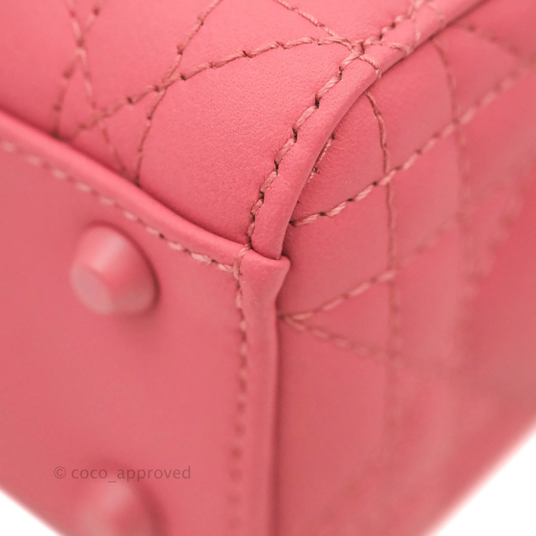 Christian Dior Mini Cannage Lady Dior Dark Pink Matte Pink Hardware
