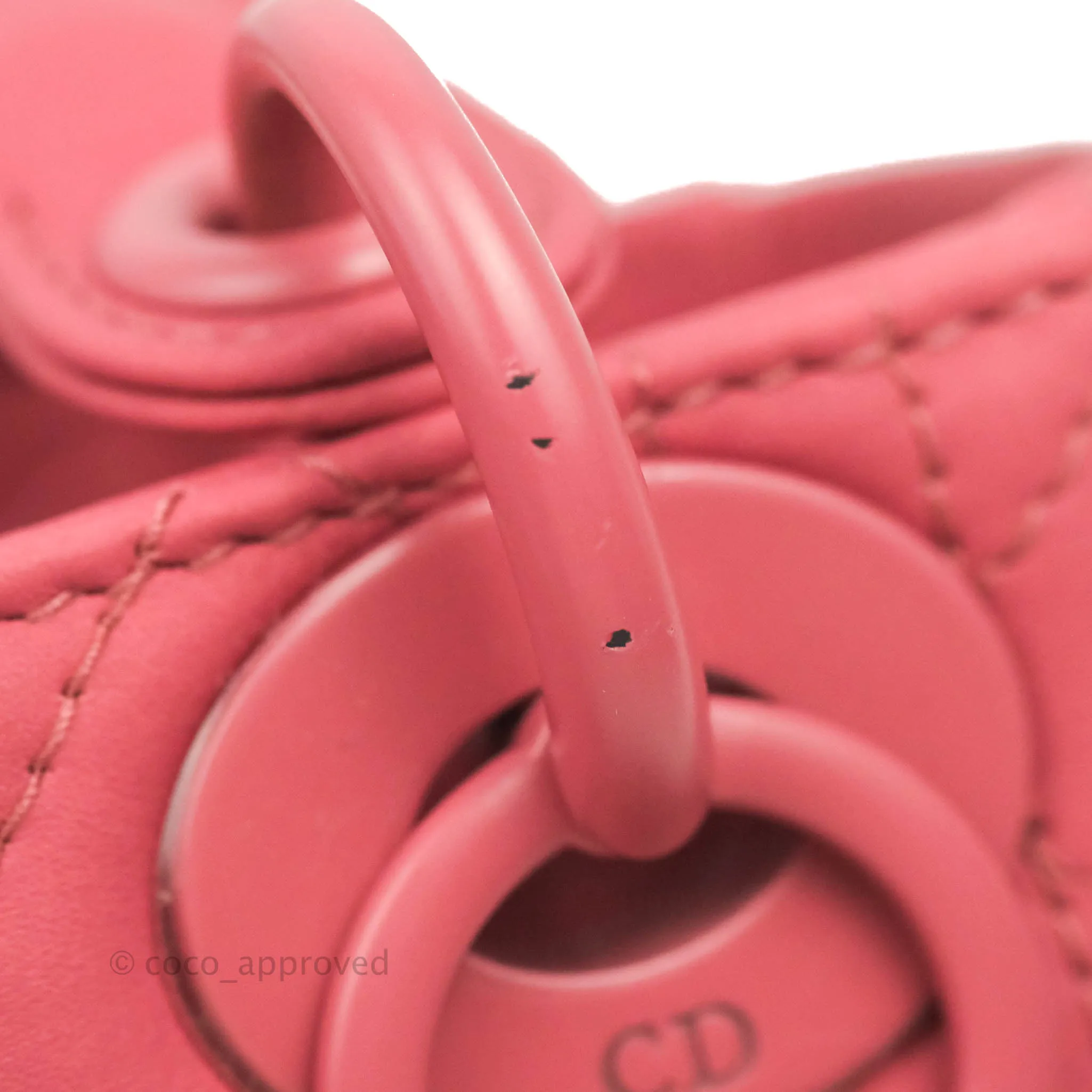 Christian Dior Mini Cannage Lady Dior Dark Pink Matte Pink Hardware