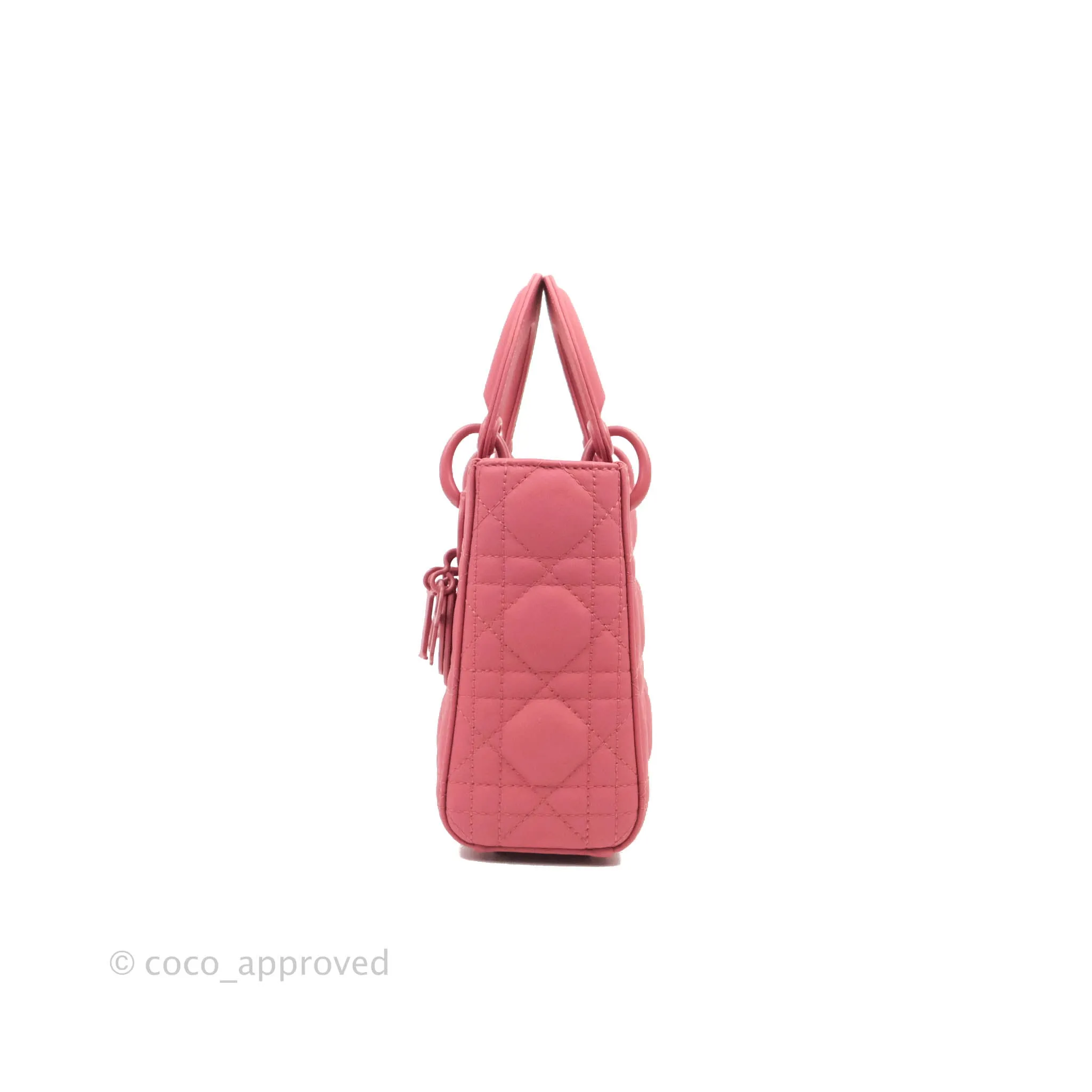 Christian Dior Mini Cannage Lady Dior Dark Pink Matte Pink Hardware