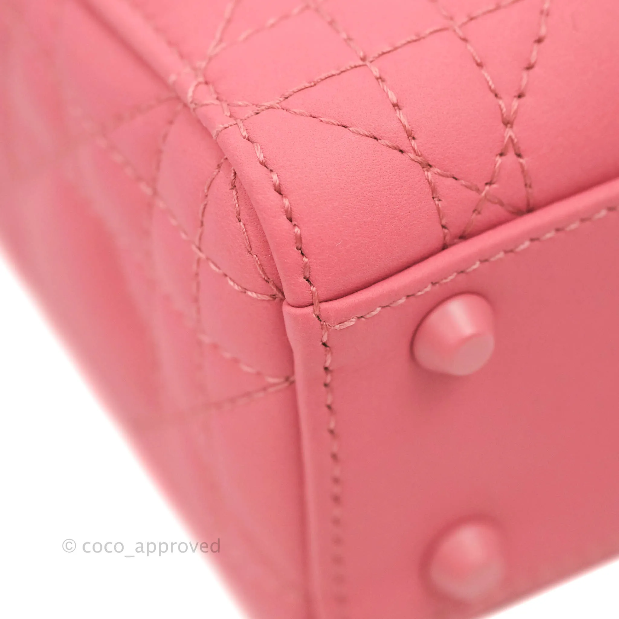 Christian Dior Mini Cannage Lady Dior Dark Pink Matte Pink Hardware