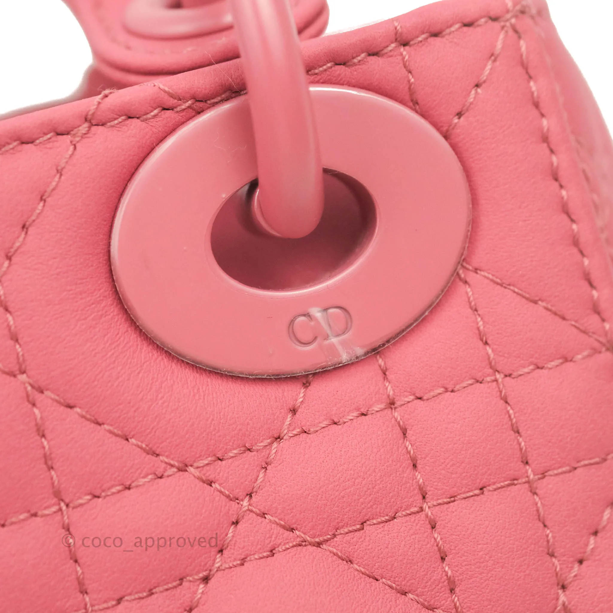 Christian Dior Mini Cannage Lady Dior Dark Pink Matte Pink Hardware