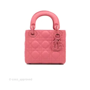 Christian Dior Mini Cannage Lady Dior Dark Pink Matte Pink Hardware