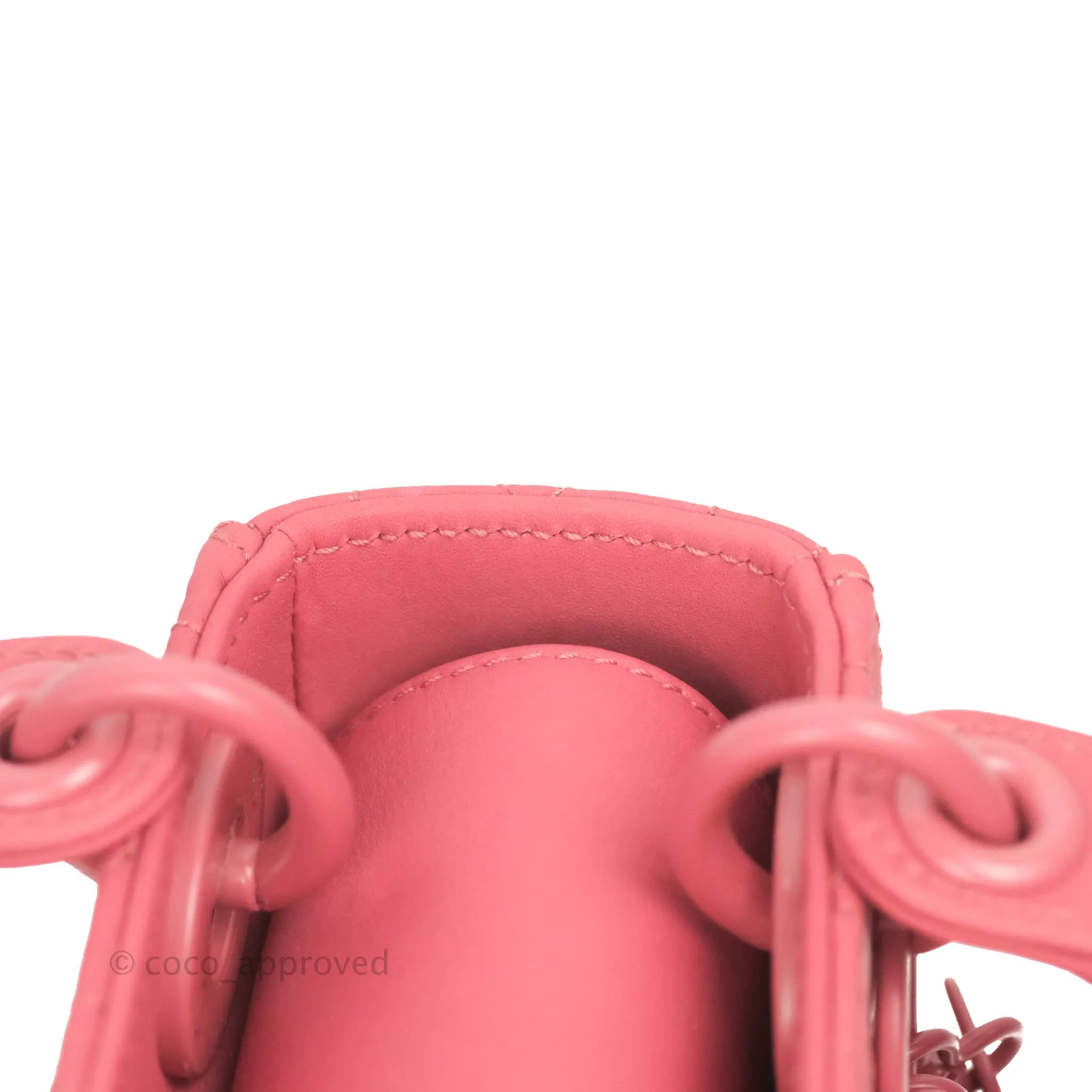 Christian Dior Mini Cannage Lady Dior Dark Pink Matte Pink Hardware