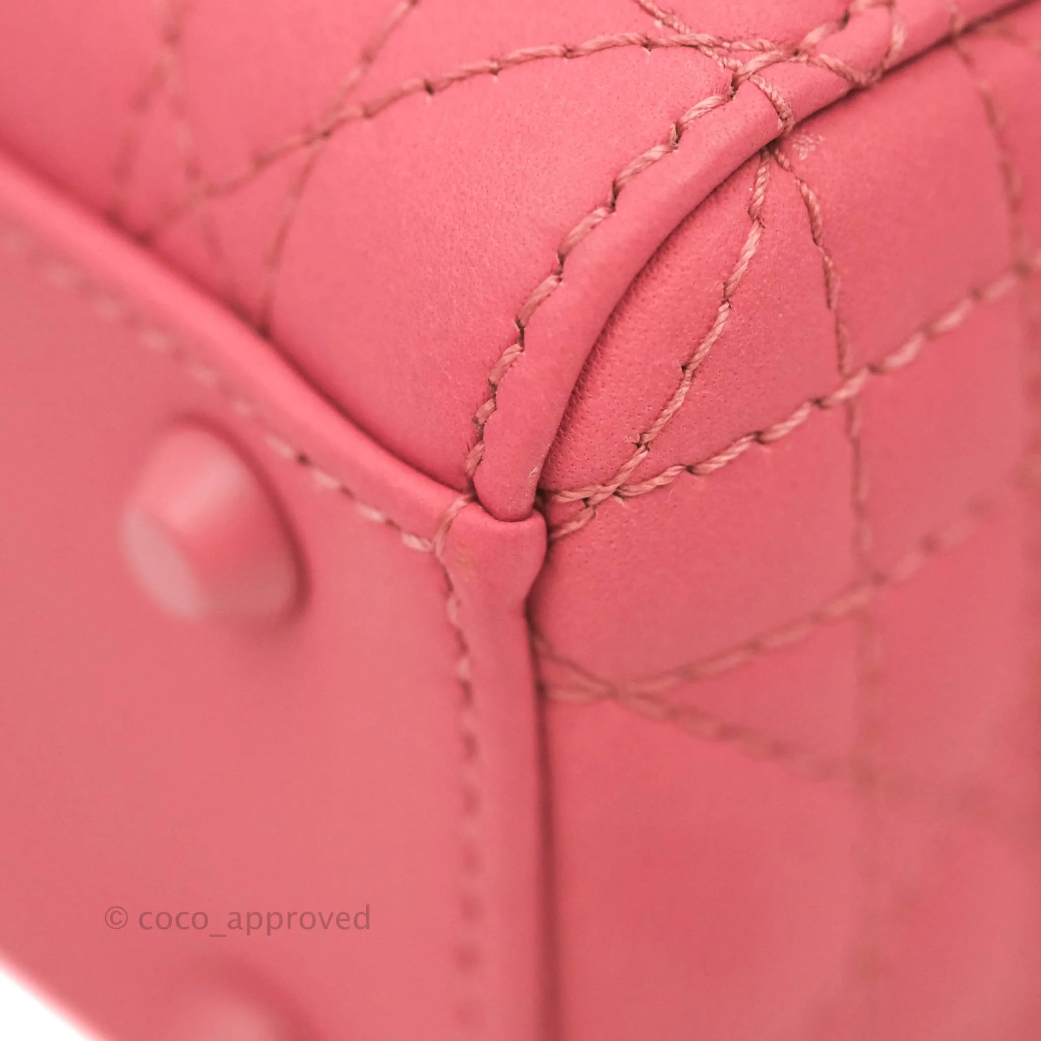 Christian Dior Mini Cannage Lady Dior Dark Pink Matte Pink Hardware