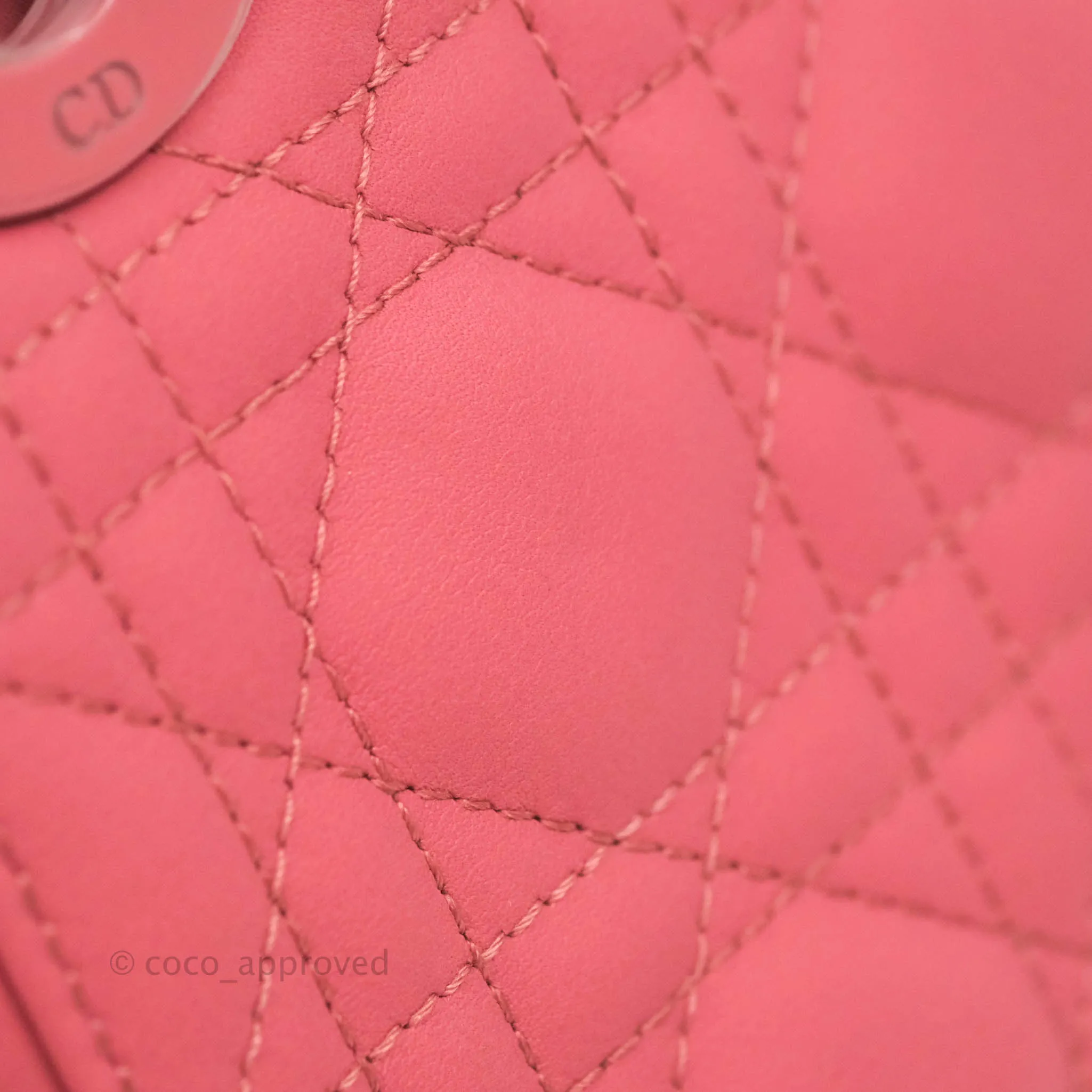 Christian Dior Mini Cannage Lady Dior Dark Pink Matte Pink Hardware
