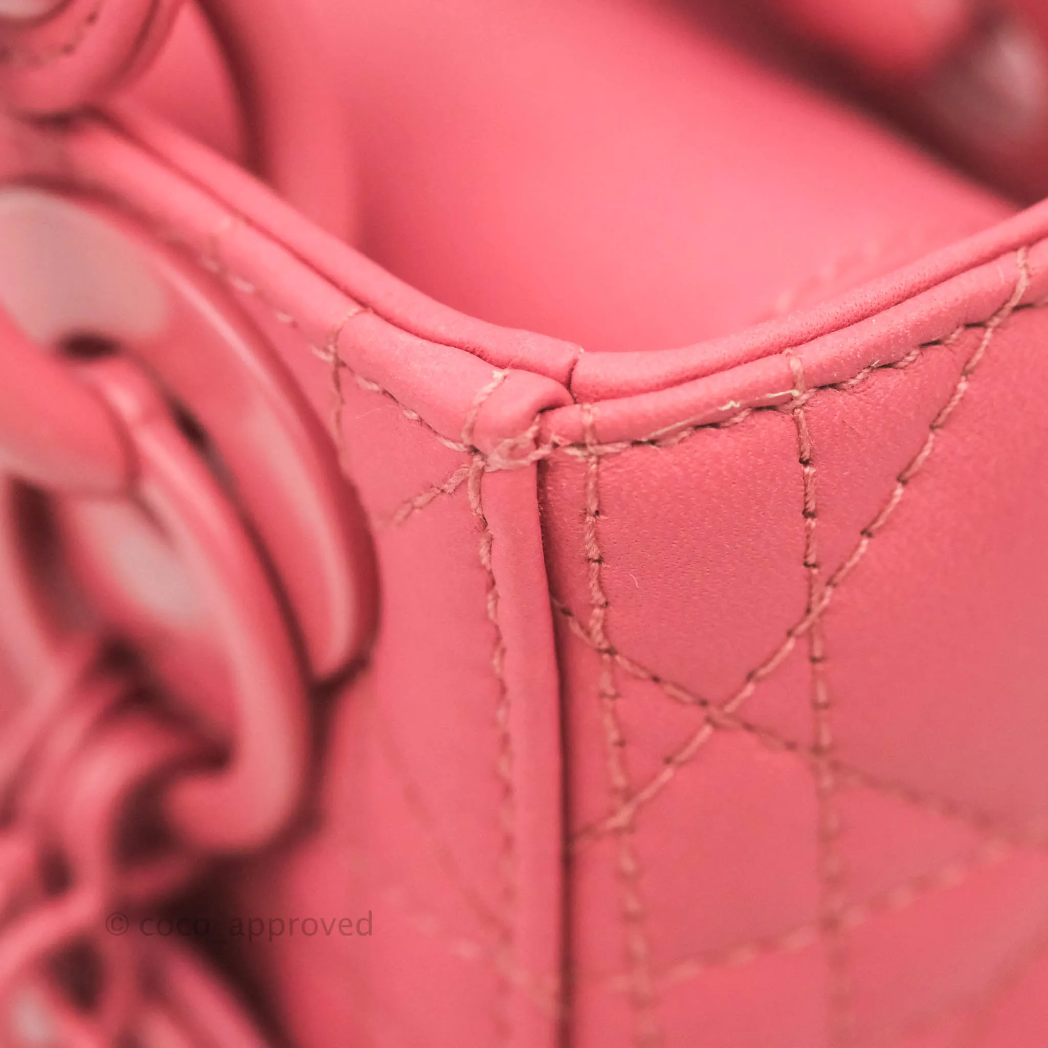 Christian Dior Mini Cannage Lady Dior Dark Pink Matte Pink Hardware