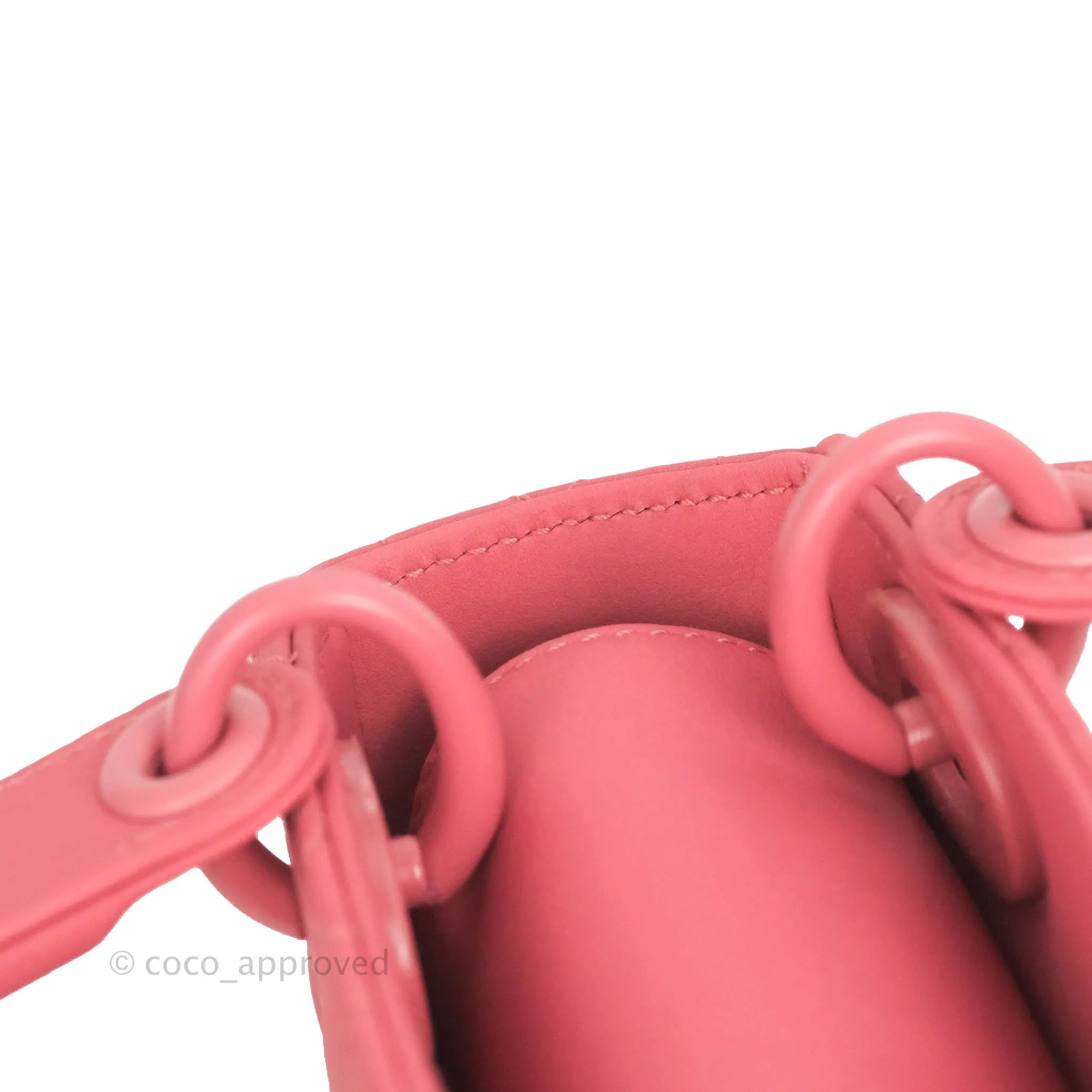 Christian Dior Mini Cannage Lady Dior Dark Pink Matte Pink Hardware