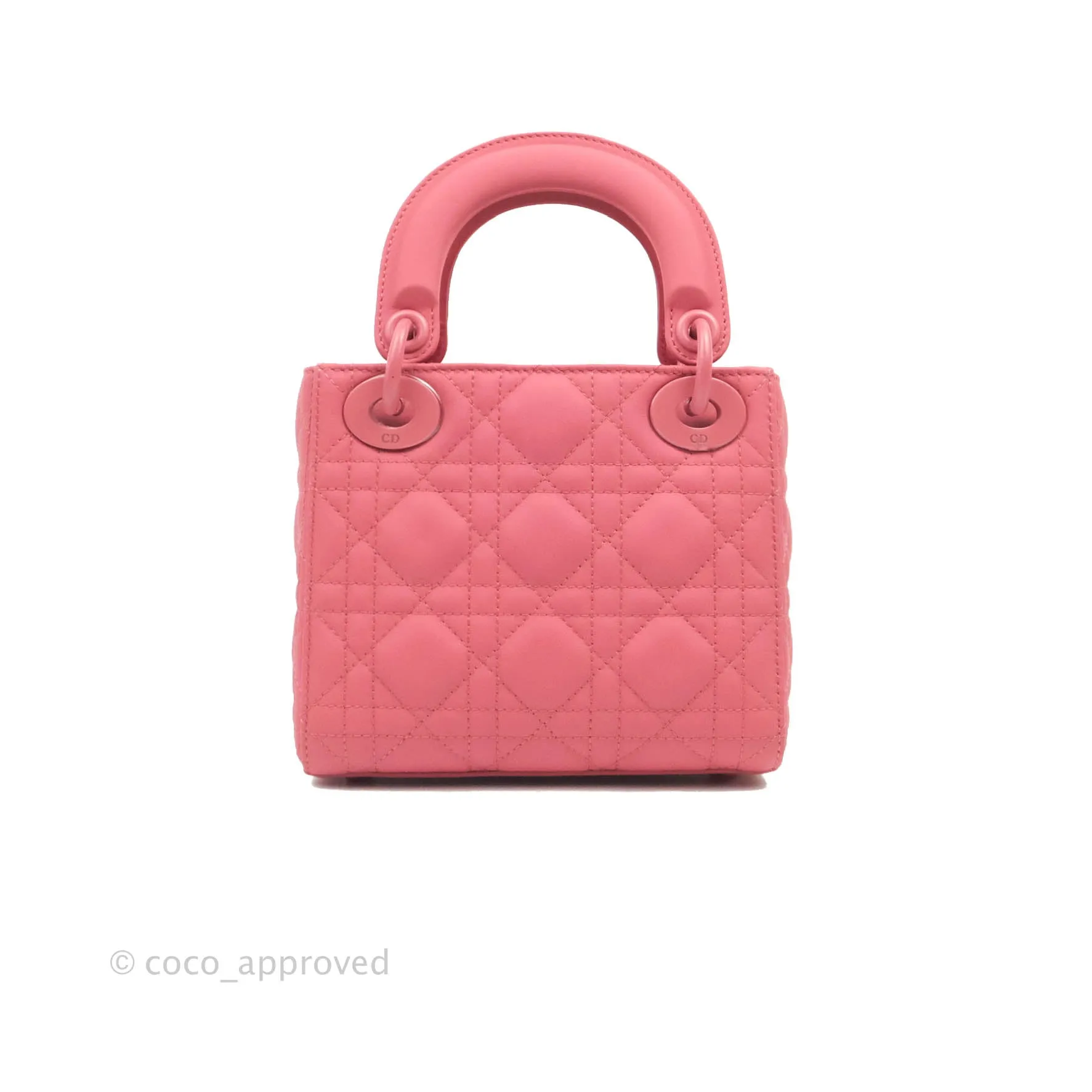 Christian Dior Mini Cannage Lady Dior Dark Pink Matte Pink Hardware