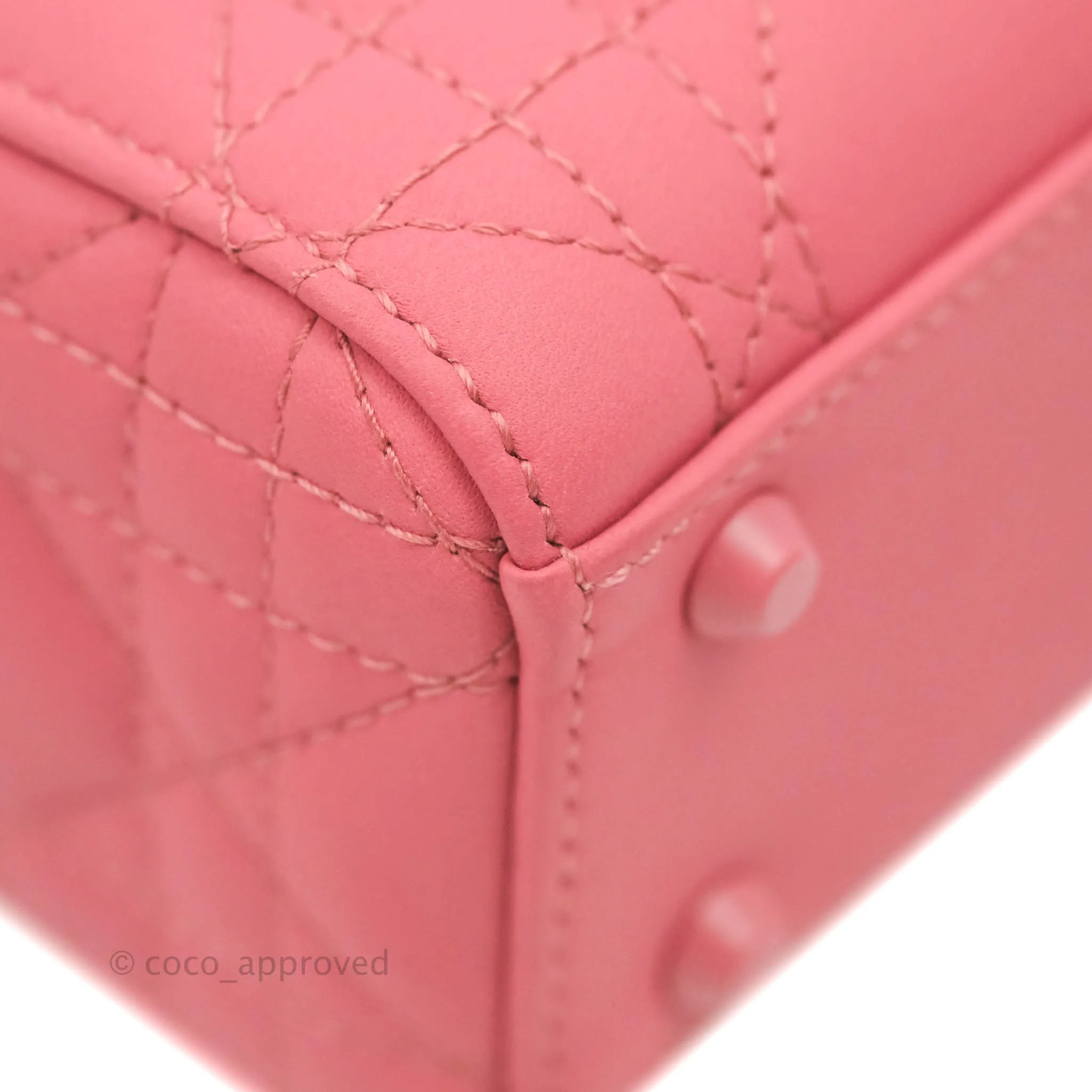 Christian Dior Mini Cannage Lady Dior Dark Pink Matte Pink Hardware