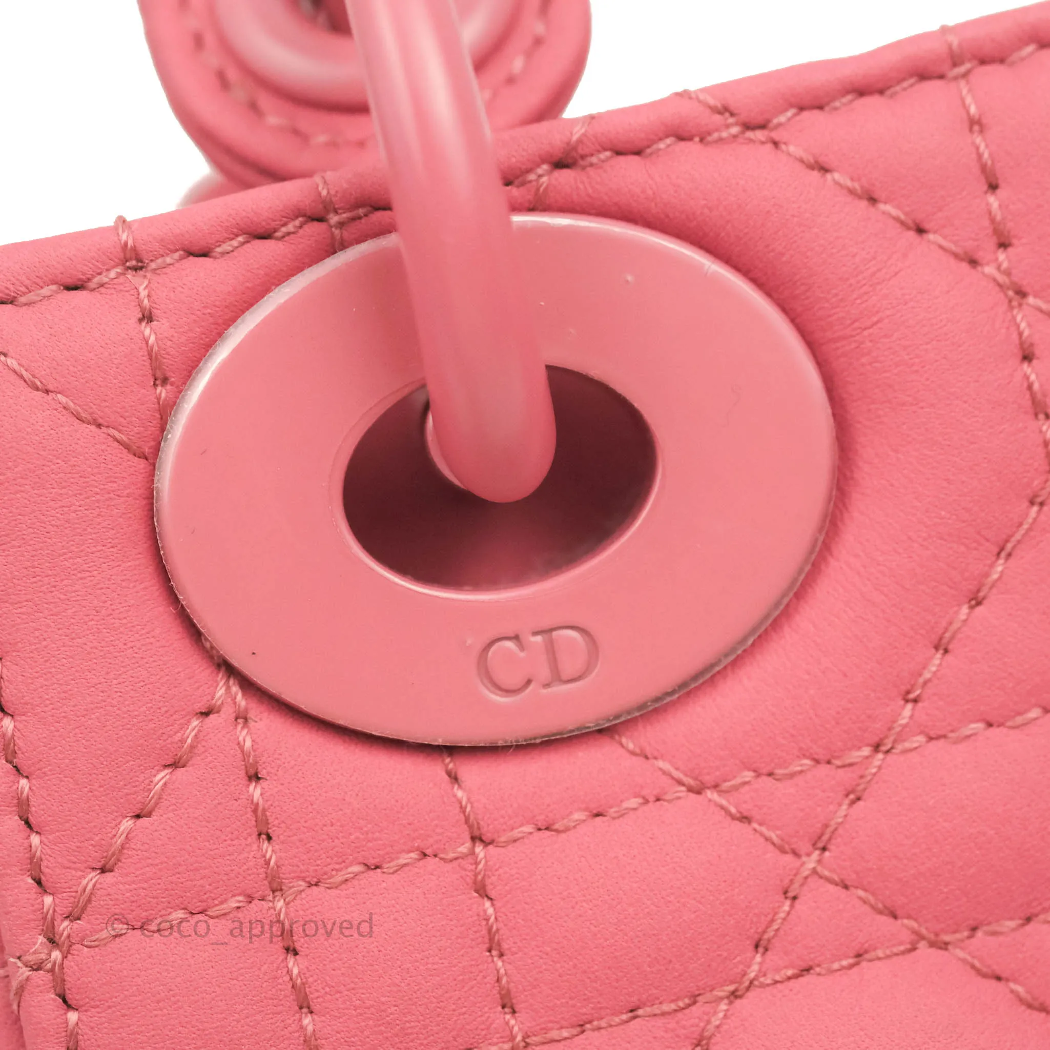Christian Dior Mini Cannage Lady Dior Dark Pink Matte Pink Hardware