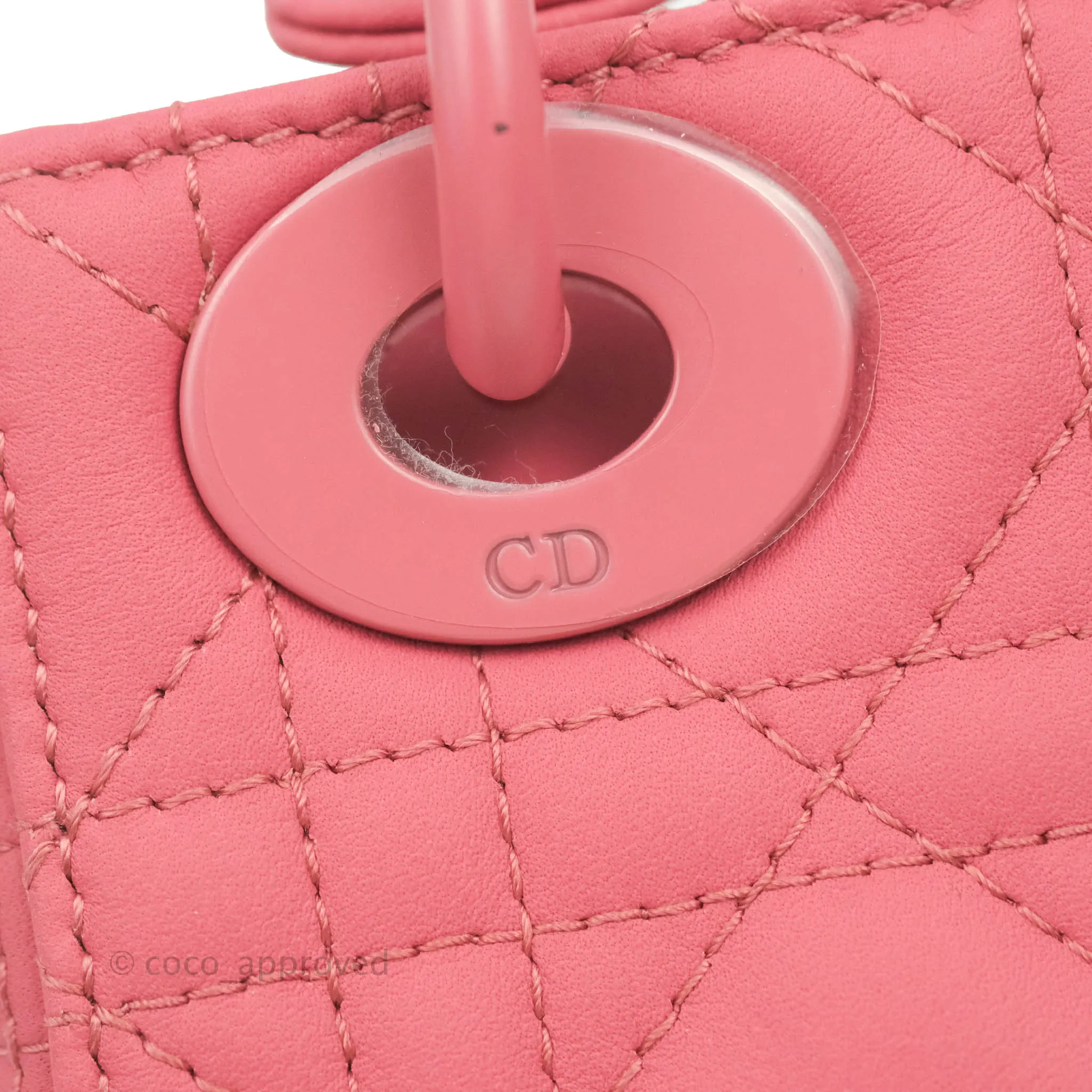 Christian Dior Mini Cannage Lady Dior Dark Pink Matte Pink Hardware