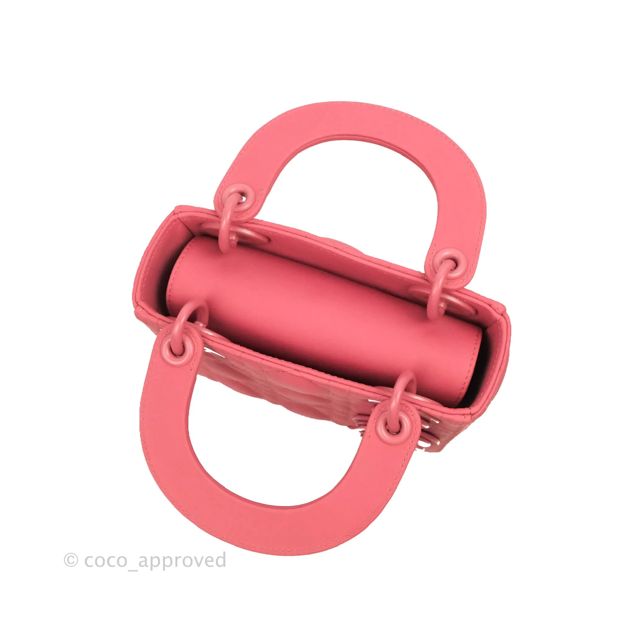 Christian Dior Mini Cannage Lady Dior Dark Pink Matte Pink Hardware