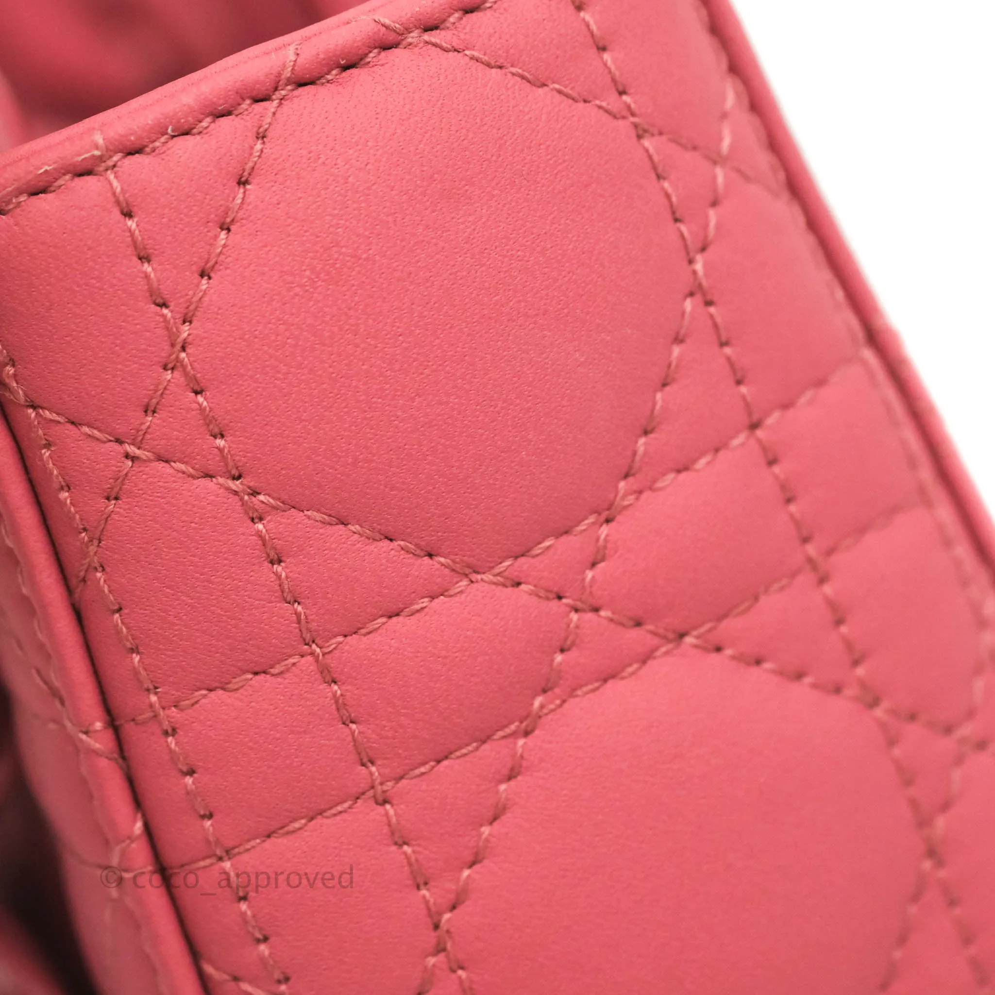 Christian Dior Mini Cannage Lady Dior Dark Pink Matte Pink Hardware