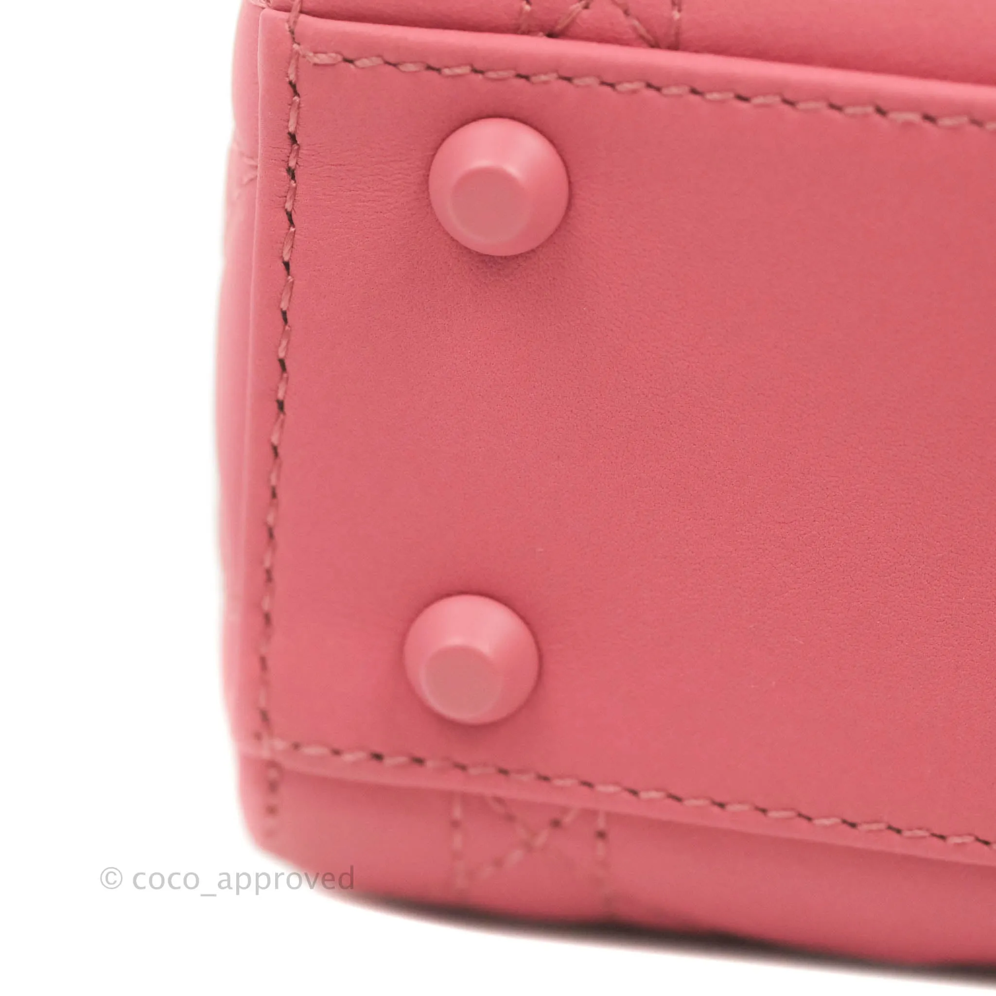 Christian Dior Mini Cannage Lady Dior Dark Pink Matte Pink Hardware