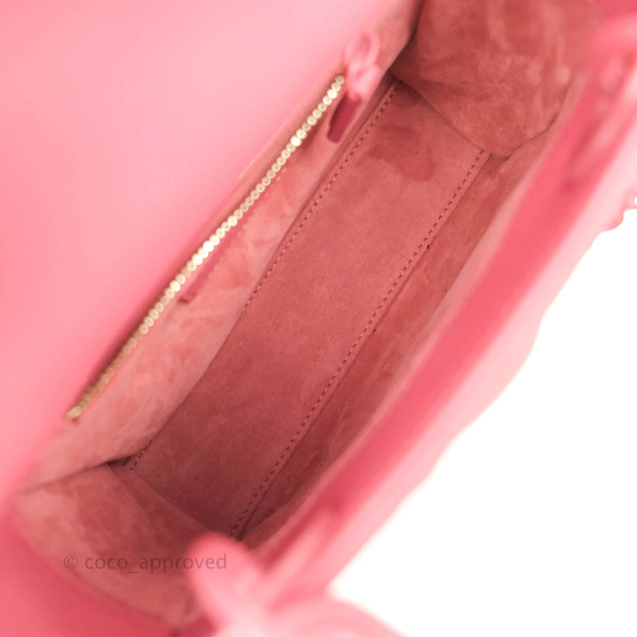 Christian Dior Mini Cannage Lady Dior Dark Pink Matte Pink Hardware