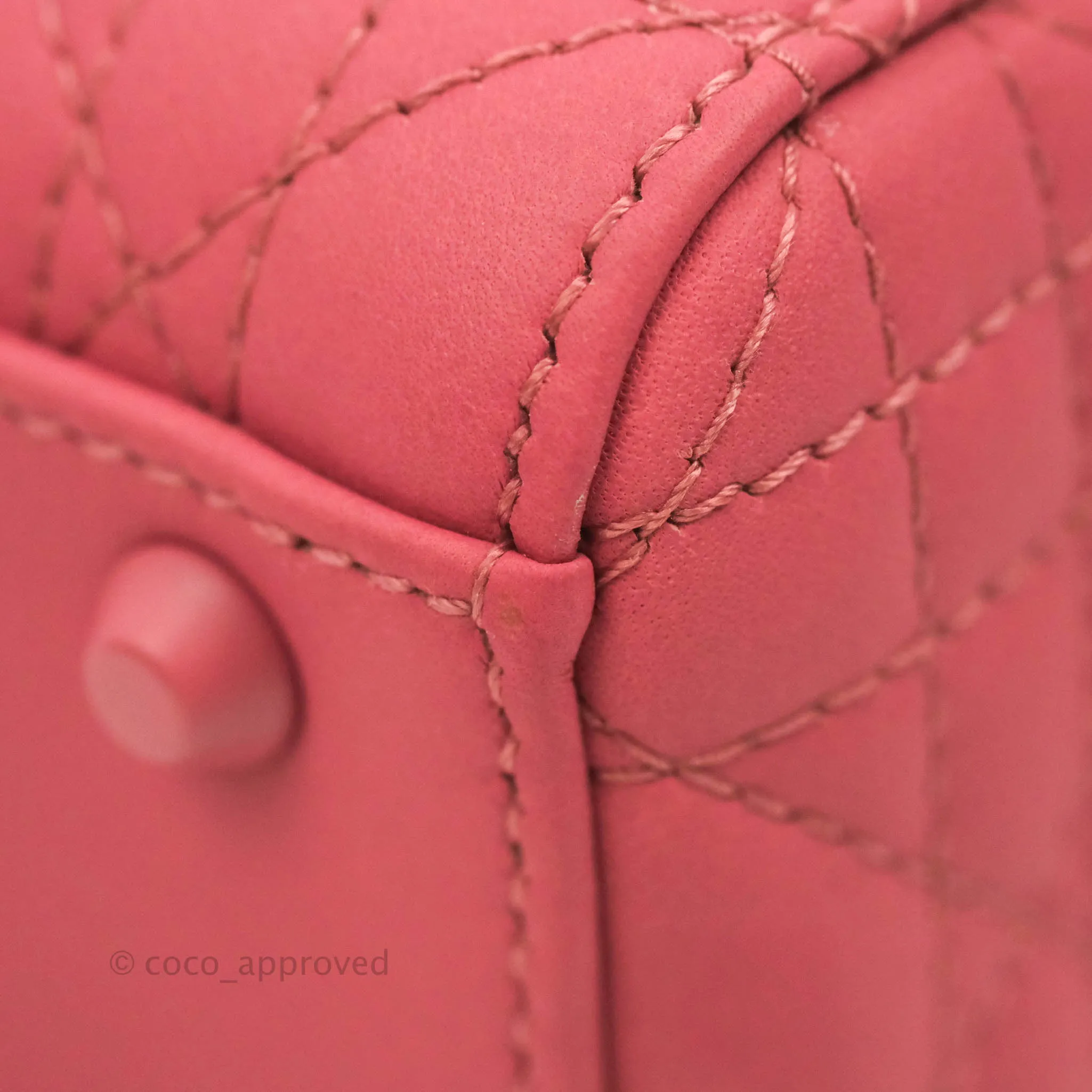 Christian Dior Mini Cannage Lady Dior Dark Pink Matte Pink Hardware