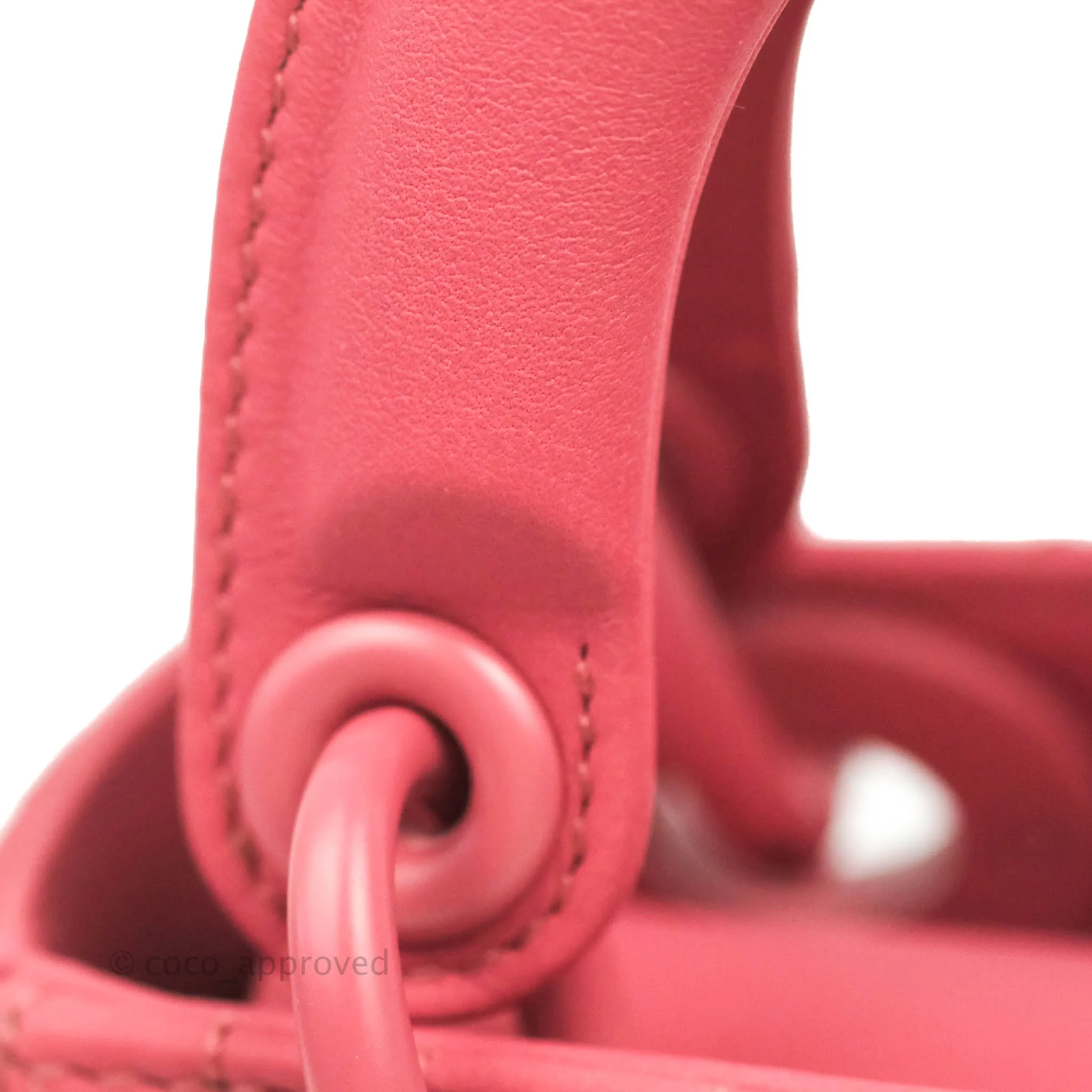 Christian Dior Mini Cannage Lady Dior Dark Pink Matte Pink Hardware