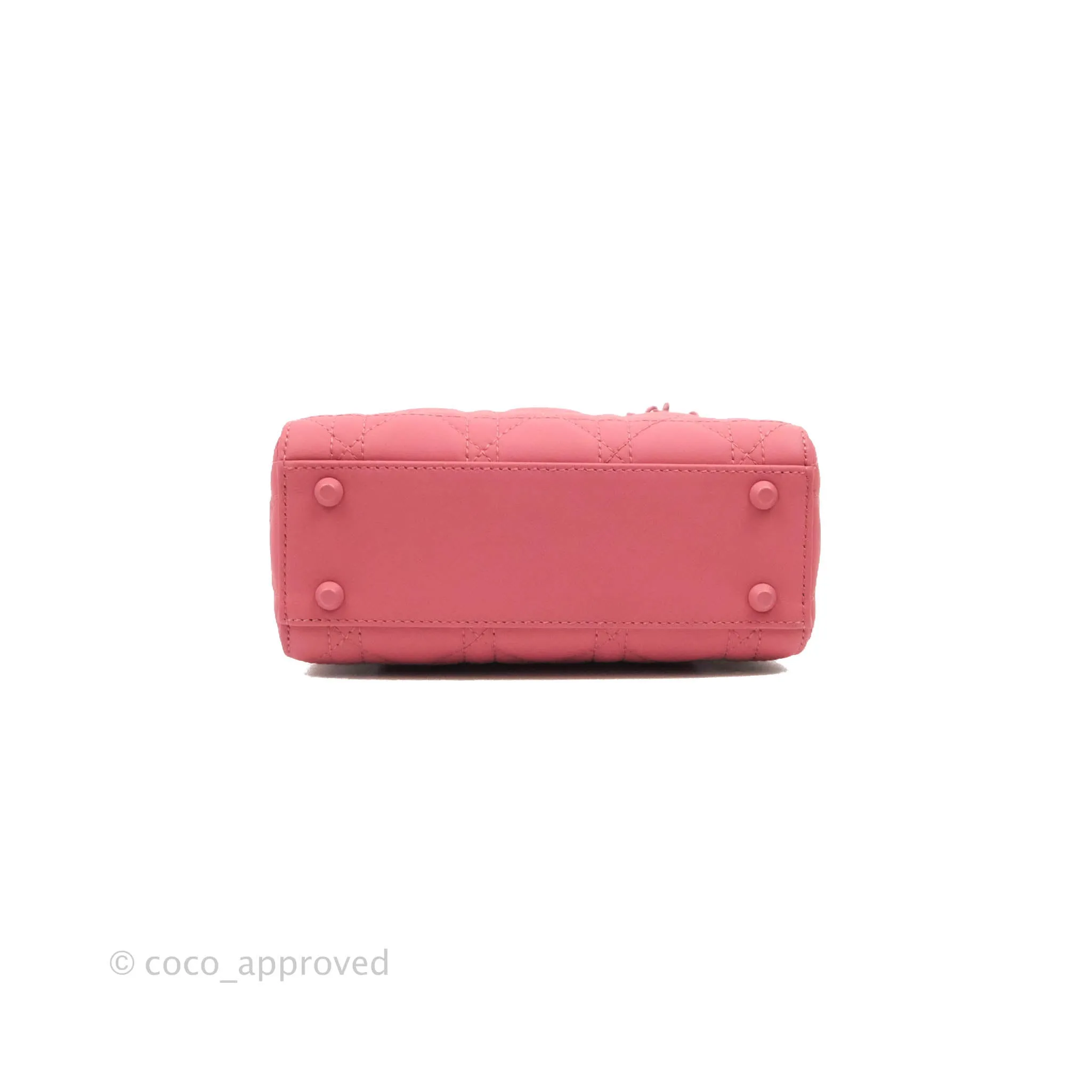 Christian Dior Mini Cannage Lady Dior Dark Pink Matte Pink Hardware