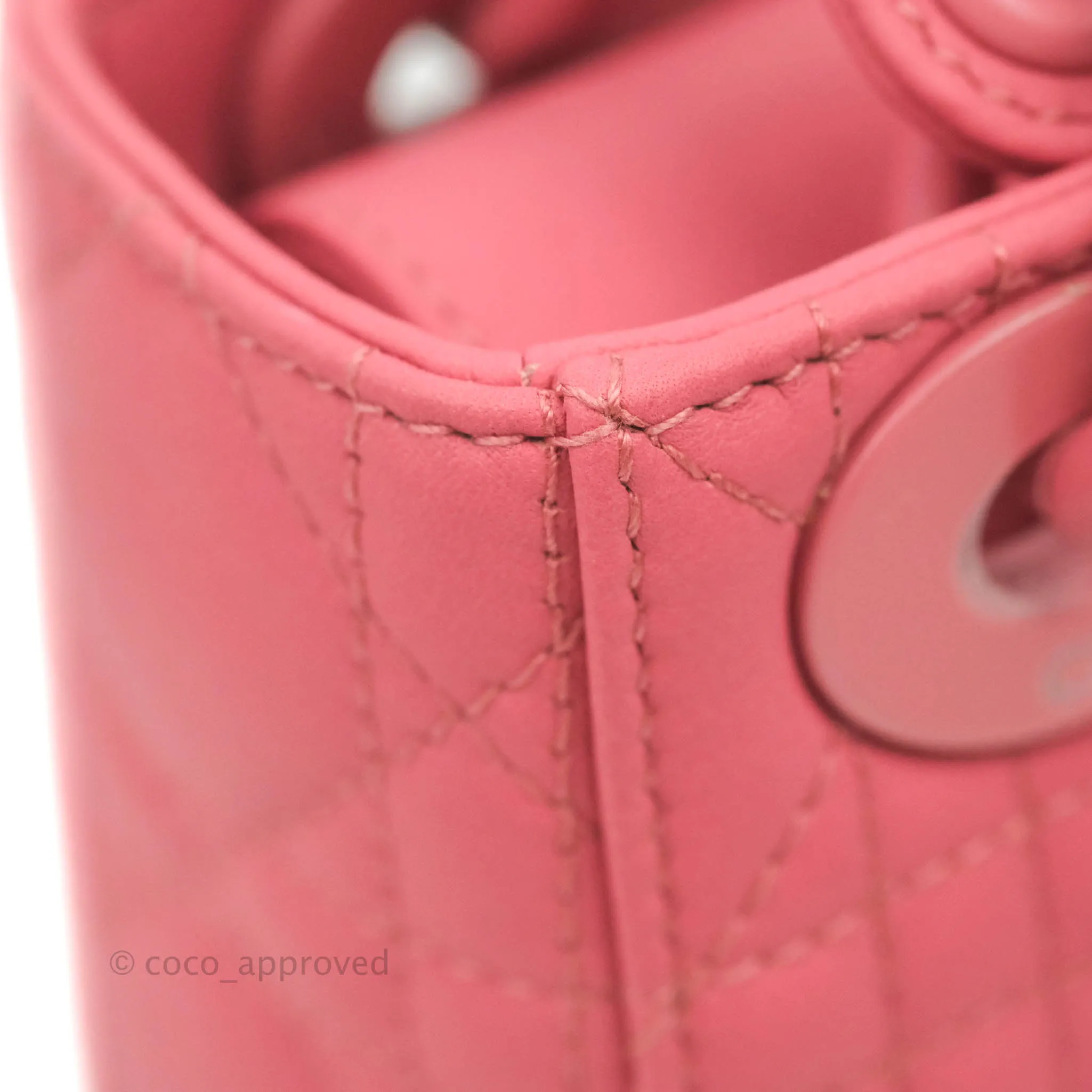 Christian Dior Mini Cannage Lady Dior Dark Pink Matte Pink Hardware