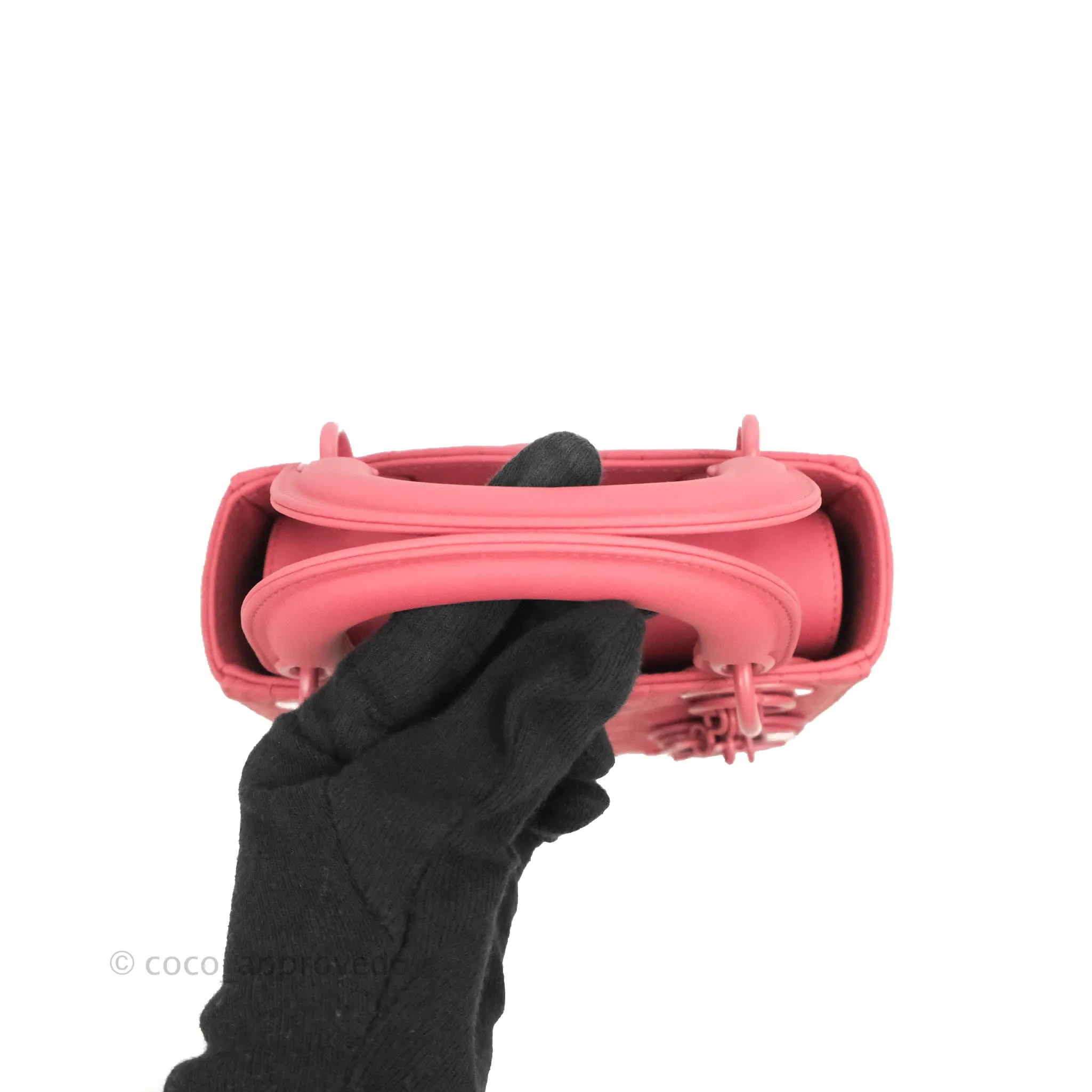 Christian Dior Mini Cannage Lady Dior Dark Pink Matte Pink Hardware
