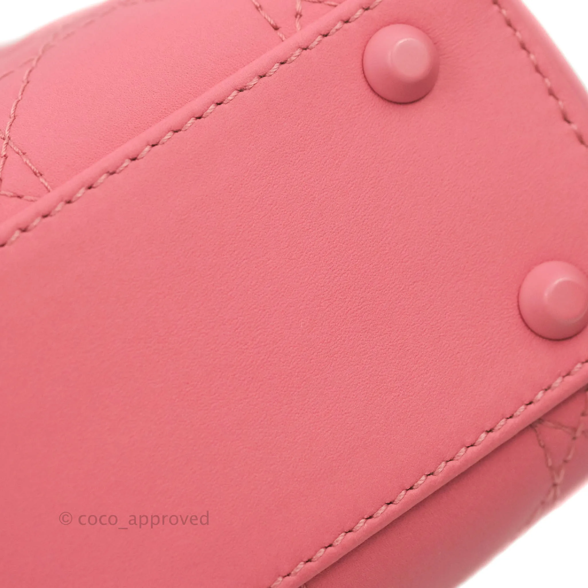 Christian Dior Mini Cannage Lady Dior Dark Pink Matte Pink Hardware
