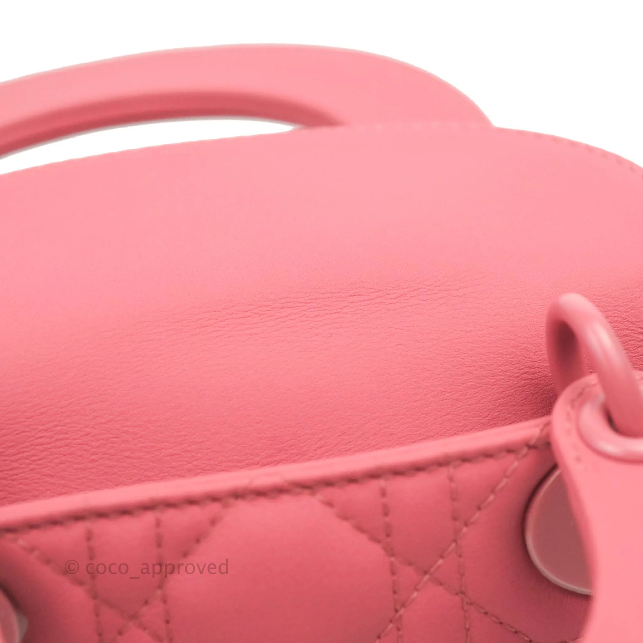 Christian Dior Mini Cannage Lady Dior Dark Pink Matte Pink Hardware
