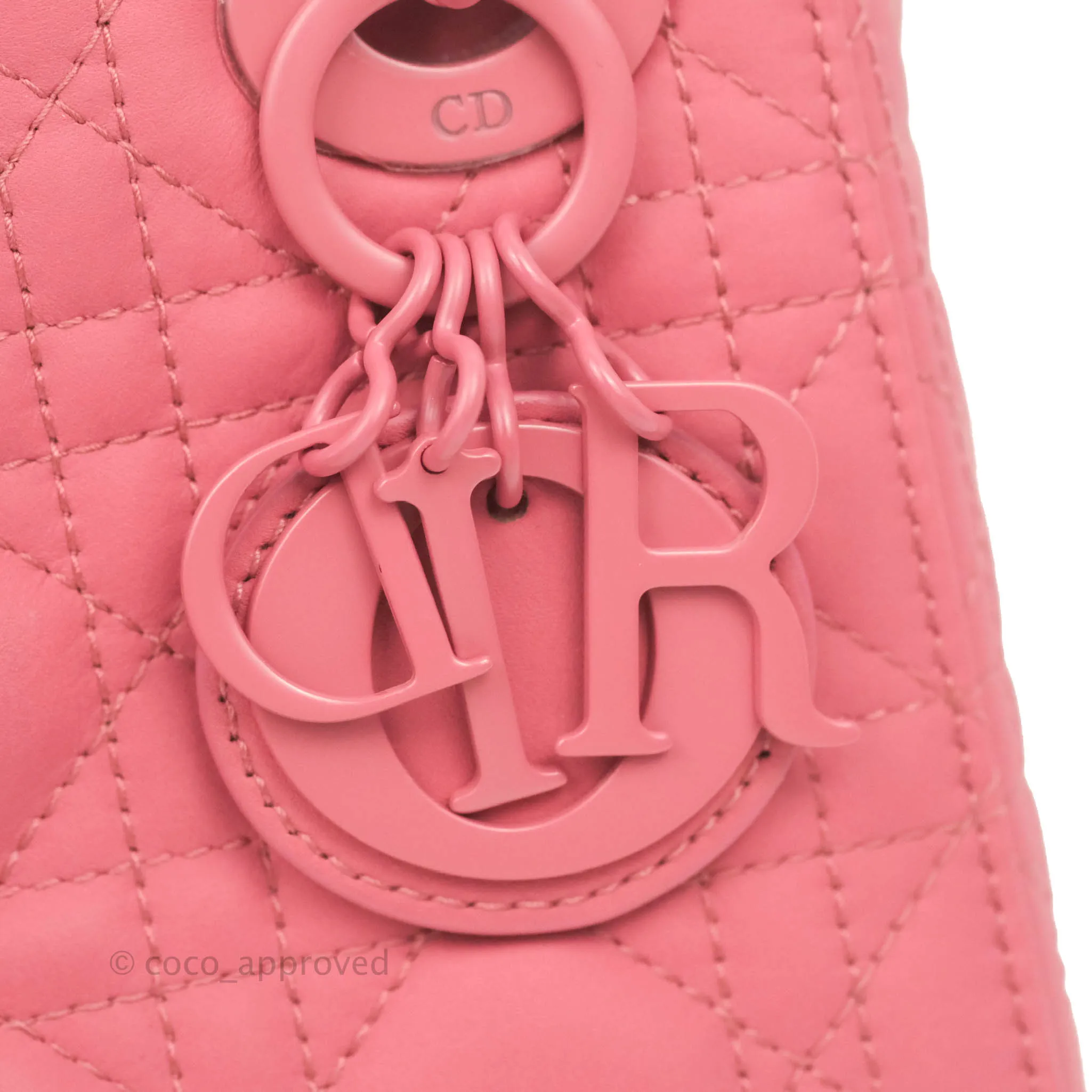 Christian Dior Mini Cannage Lady Dior Dark Pink Matte Pink Hardware