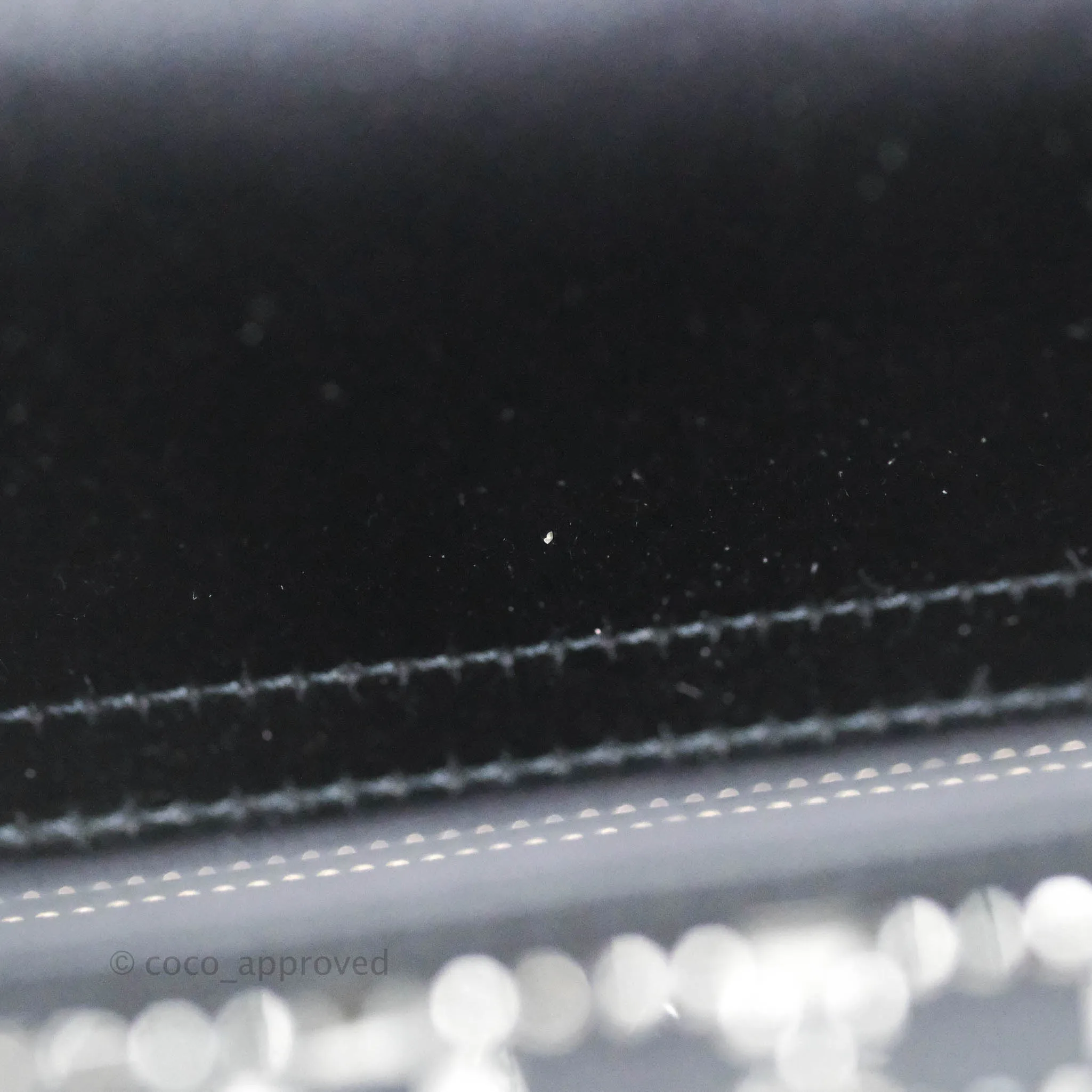 Christian Dior Mini Lady Dior Bag Black Strass Cannage Satin Silver Hardware