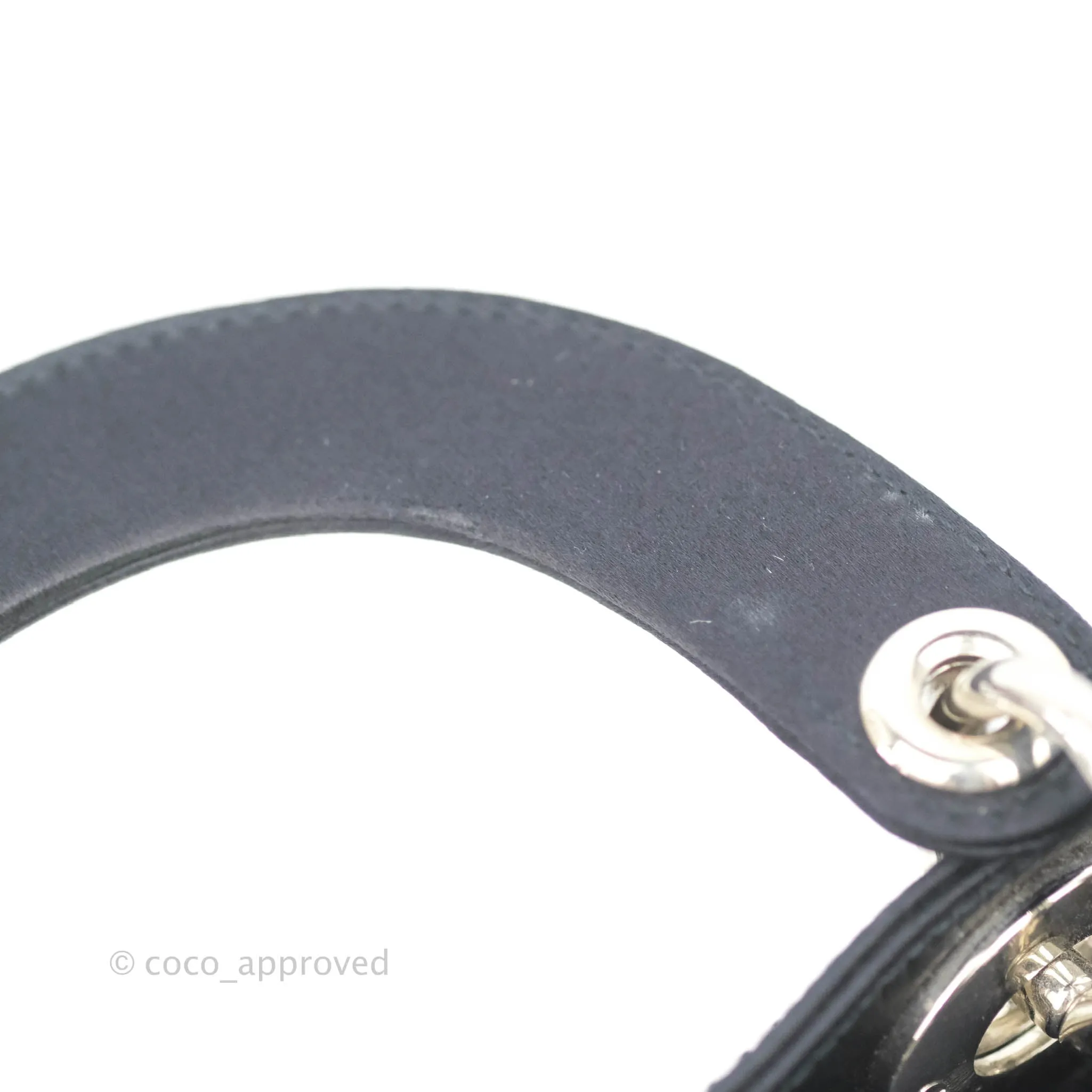 Christian Dior Mini Lady Dior Bag Black Strass Cannage Satin Silver Hardware