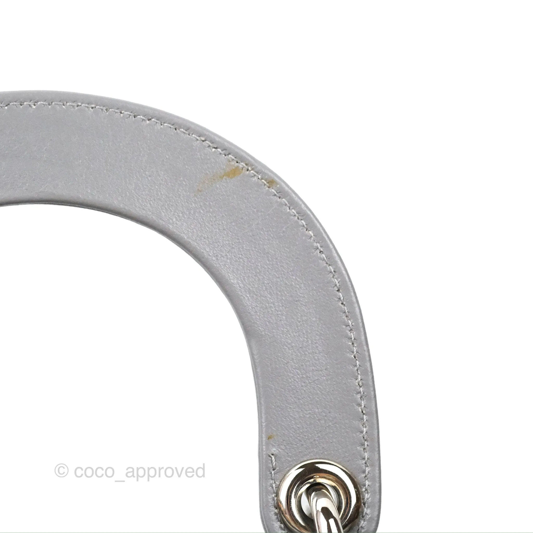 Christian Dior Mini Lady Dior Grey Lambskin Cannage Silver Hardware