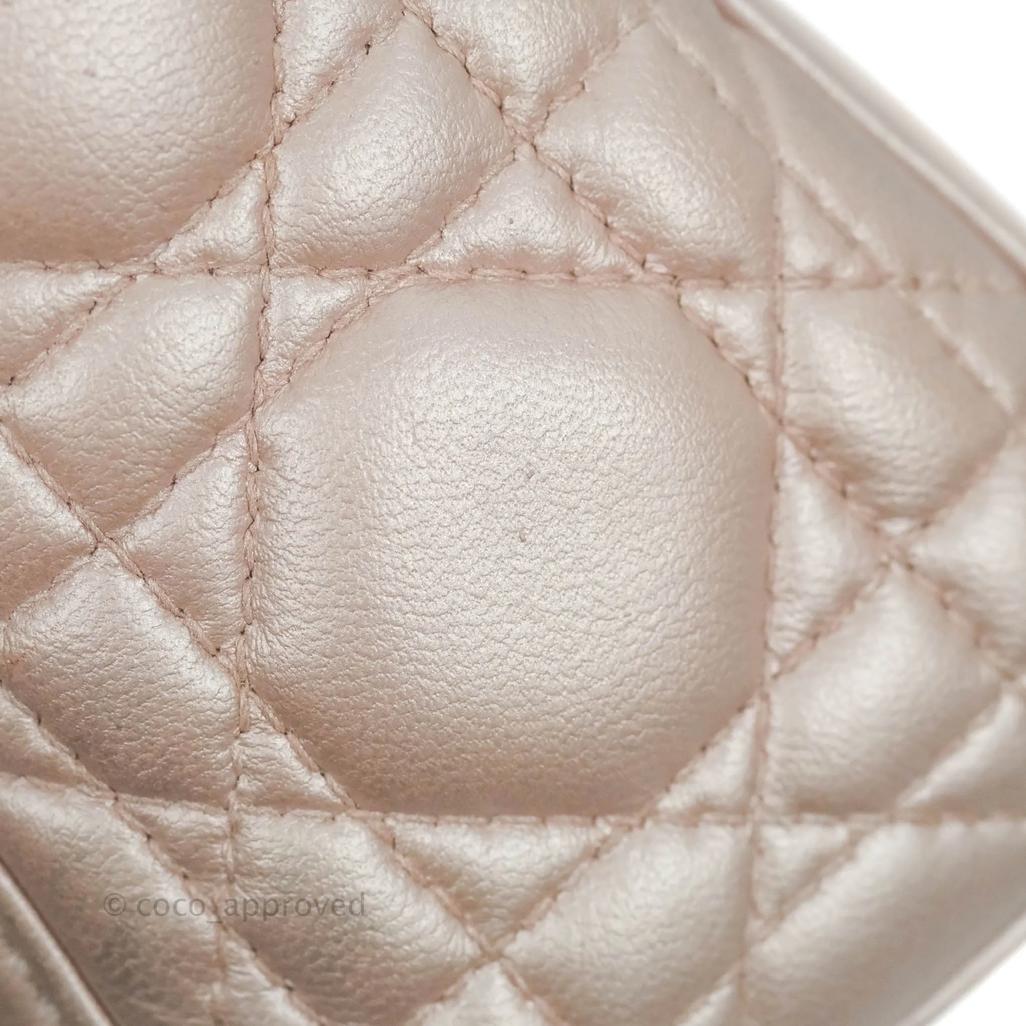Christian Dior Mini Lady Dior Iridescent Light Pink Cannage Gold Hardware
