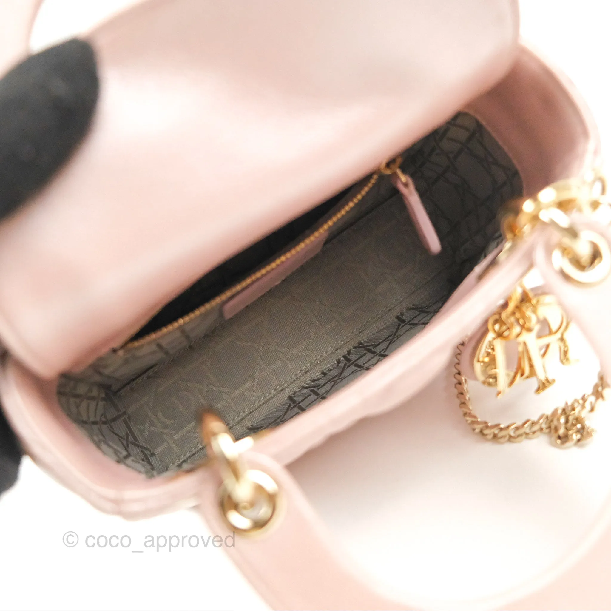 Christian Dior Mini Lady Dior Iridescent Light Pink Cannage Gold Hardware