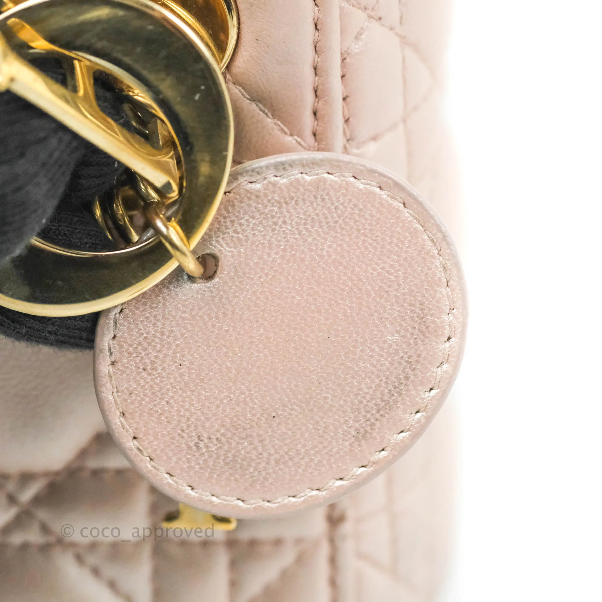 Christian Dior Mini Lady Dior Iridescent Light Pink Cannage Gold Hardware