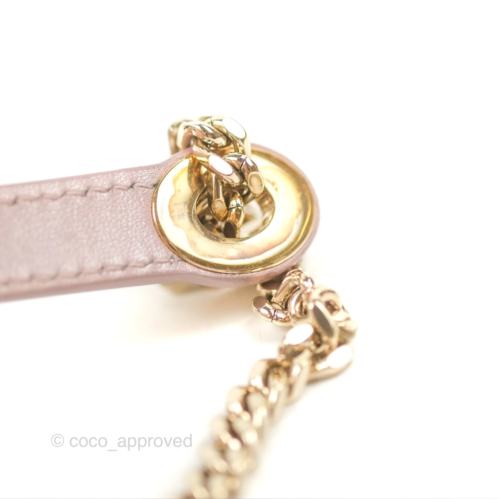 Christian Dior Mini Lady Dior Iridescent Light Pink Cannage Gold Hardware