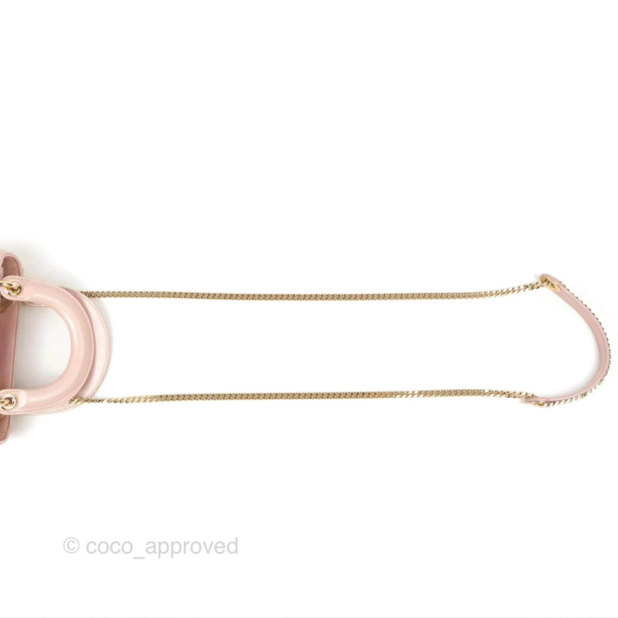Christian Dior Mini Lady Dior Iridescent Light Pink Cannage Gold Hardware